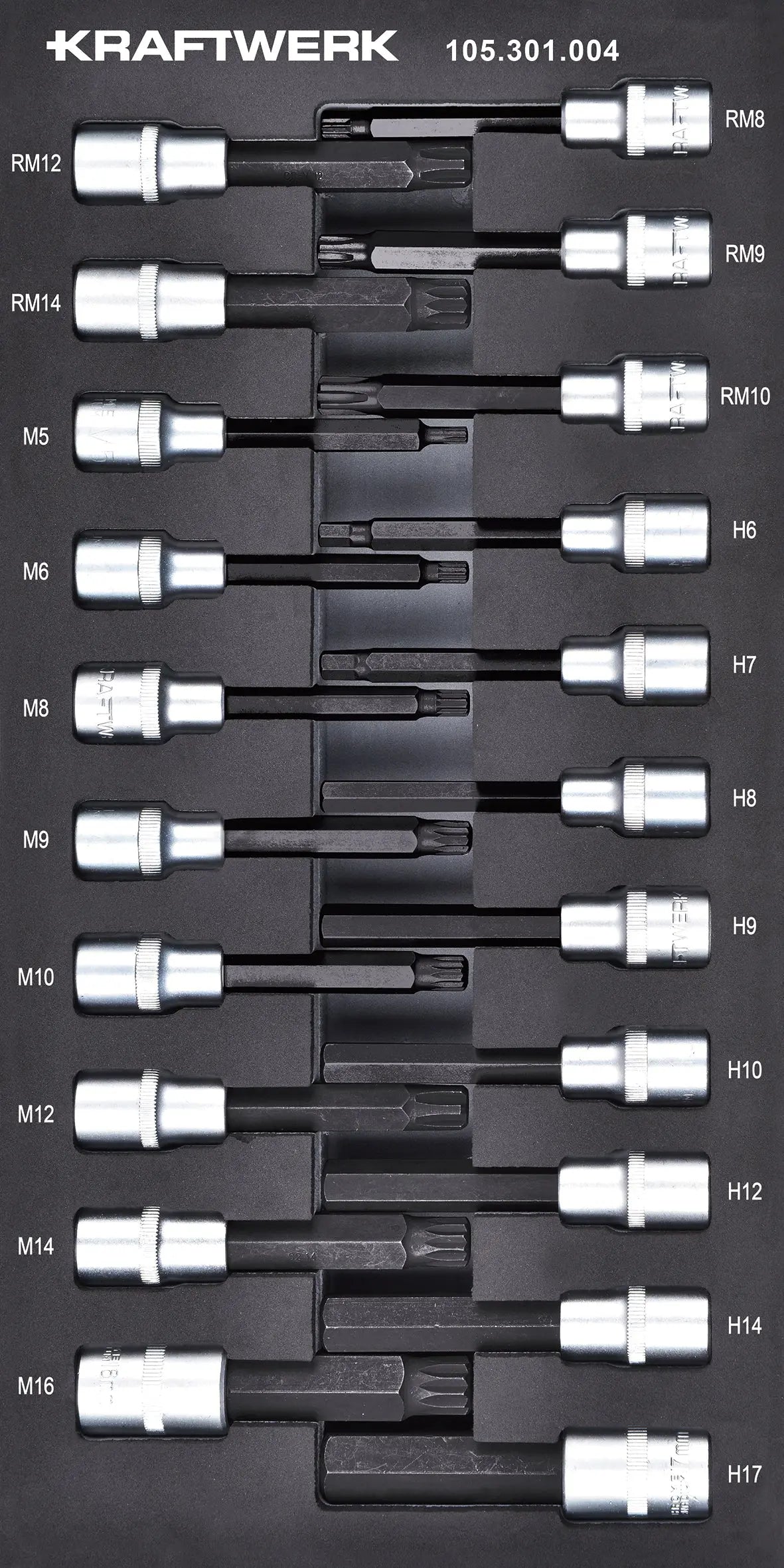 1/2'' STECKSCHLÜSSEL INNENSECHSK. VIELZAHN RIBE 21-TLG 20X40 KRAFTWERK BASIC LINE