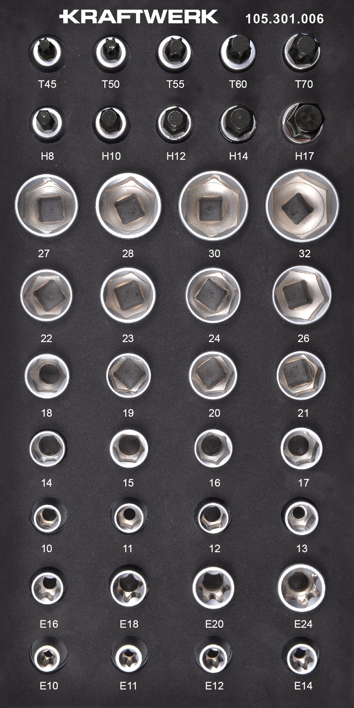 1/2'' STECKSCHLÜSSEL SECHSKANT INNENSECHSK. TX 38-TLG 20X40 KRAFTWERK BASIC LINE