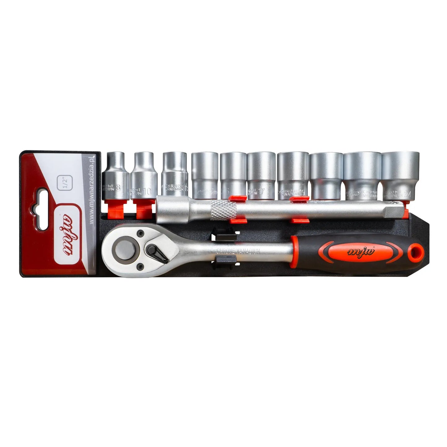 6-Winkel-Steckschlüsselsatz mit Ratsche und Verlängerung 1/2" MJW - Samsuns Group