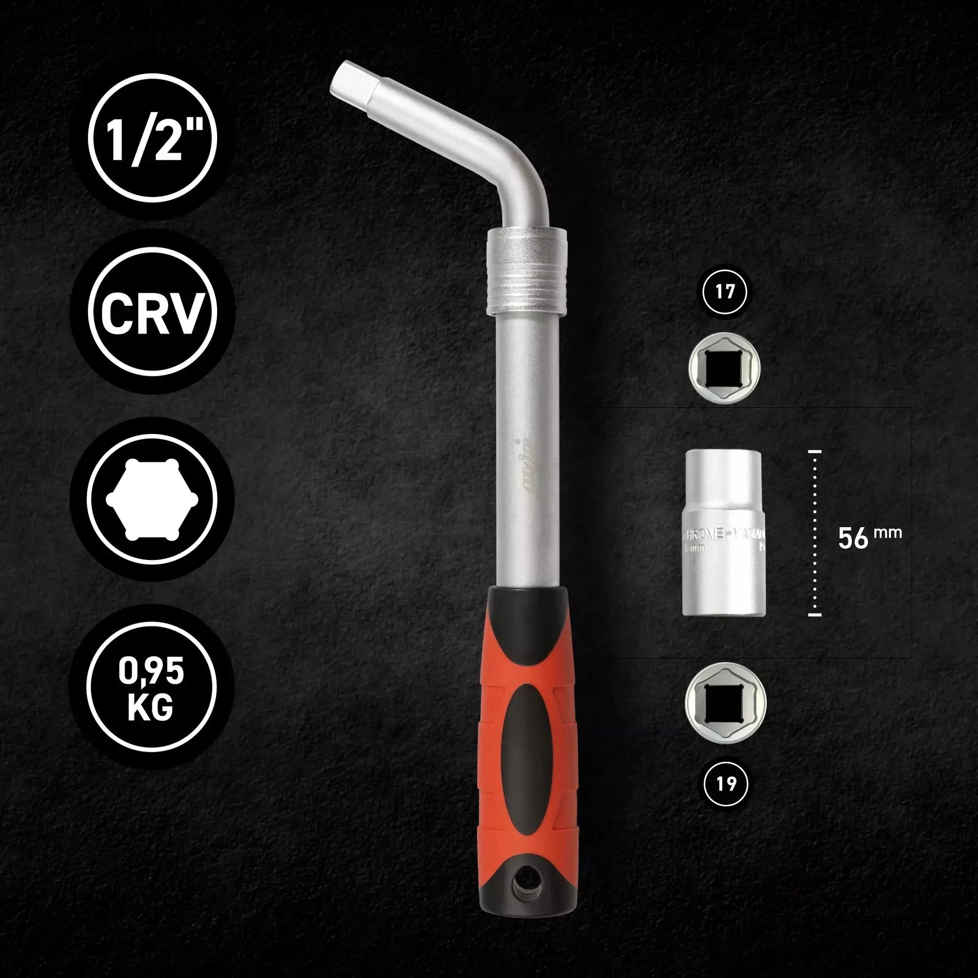 Set für 1/2"- Räder - Teleskopschlüssel und 17x19mm-Stecknuss MJW - Samsuns Group