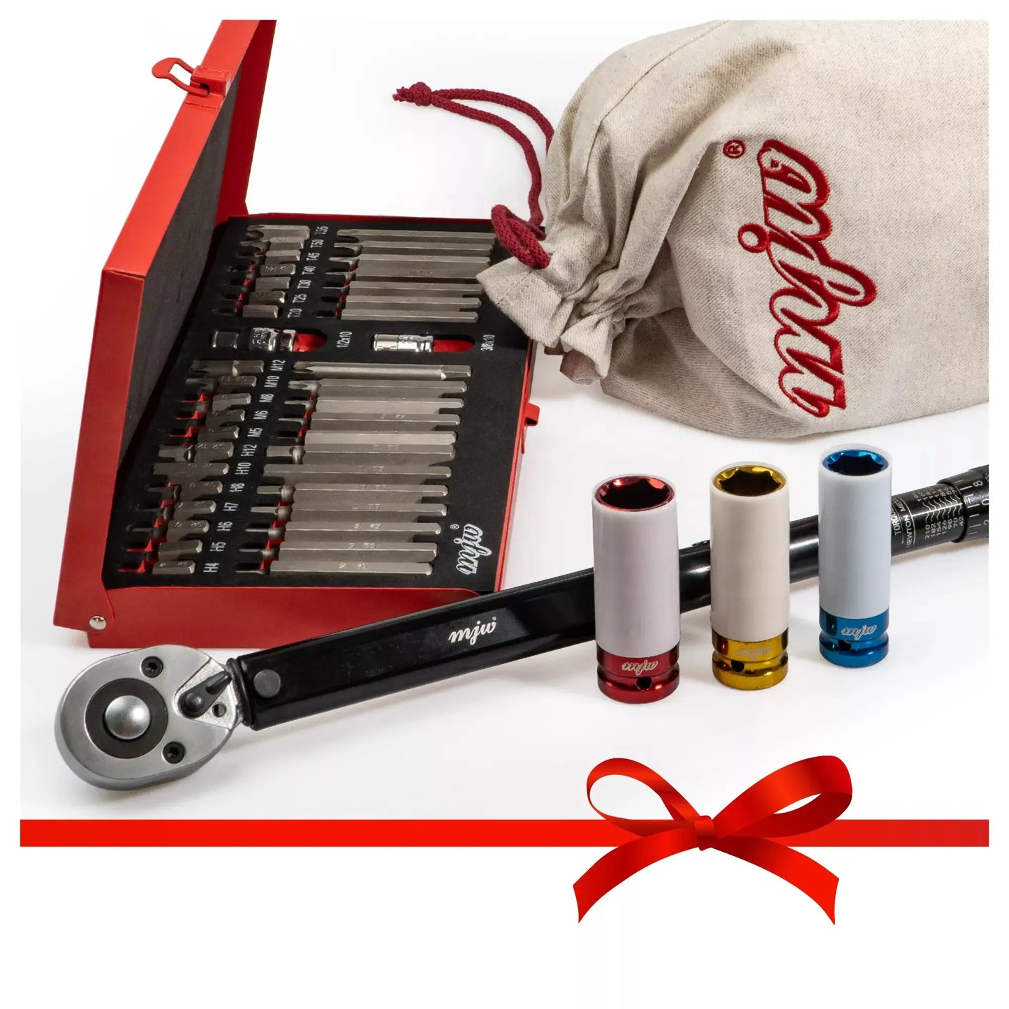 4-teiliges Geschenkset: Bits, 1/2" Drehmomentschlüssel, 1/2" Stecknüsse, Tasche MJW - Samsuns Group