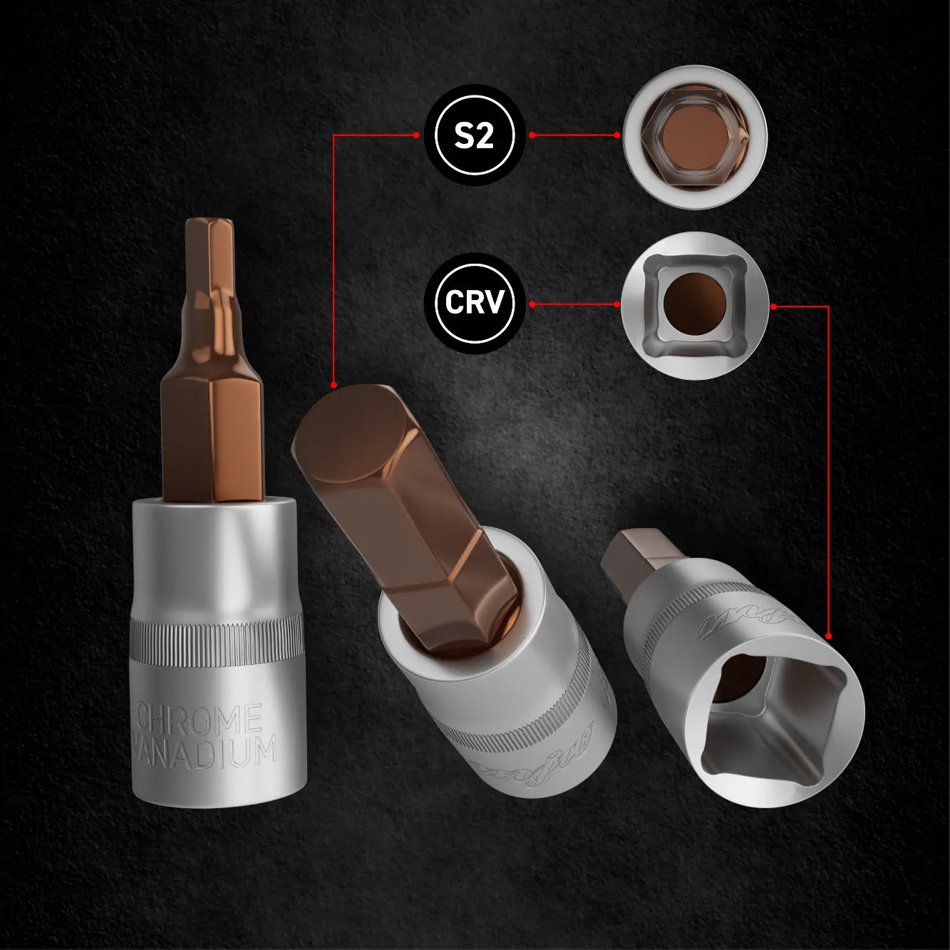 Zestaw nasadek 1/4" trzpieniowych TORX HEX - Samsuns Group