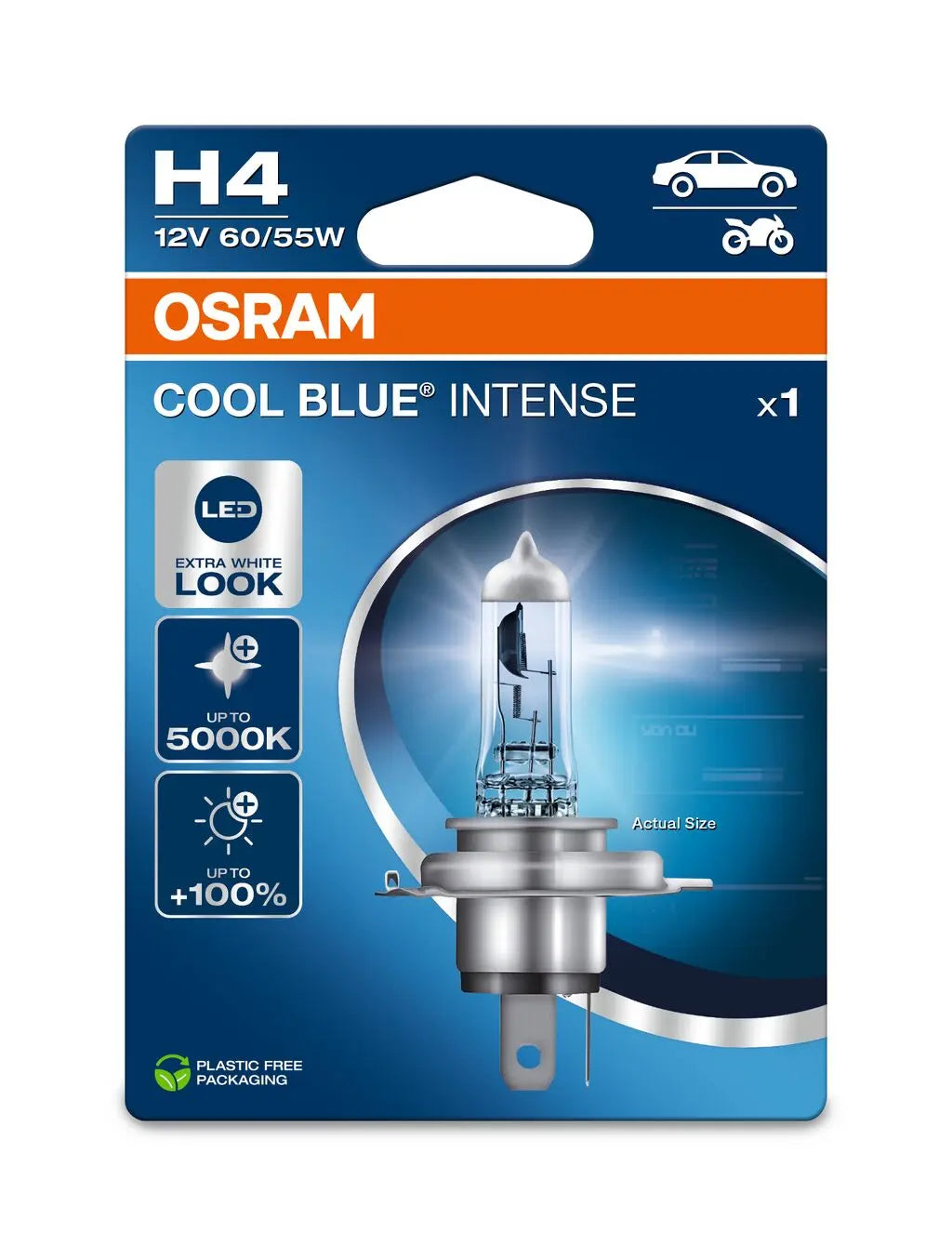 H4 12V 60/55W P43t Cool Blue INTENSE NextGen. 5000K +100% OSRAM OSRAM