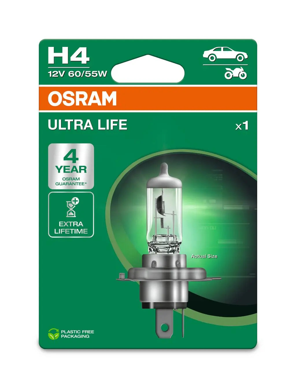 H4 12V 60/55W P43t ULTRA LIFE 4 Jahre Garantie Blister OSRAM OSRAM