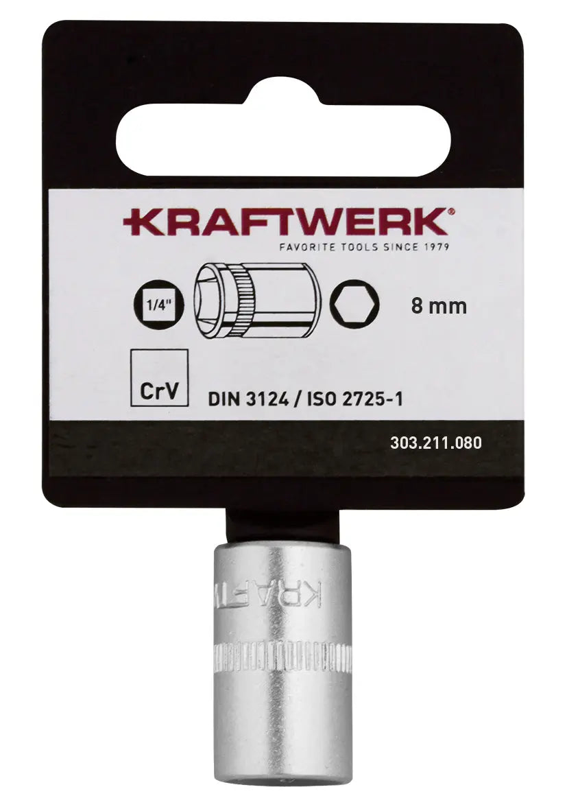 BASIC LINE 1/4" STECKSCHLÜSSELEINSATZ 8 MM MIT HÄNGER KRAFTWERK BASIC LINE