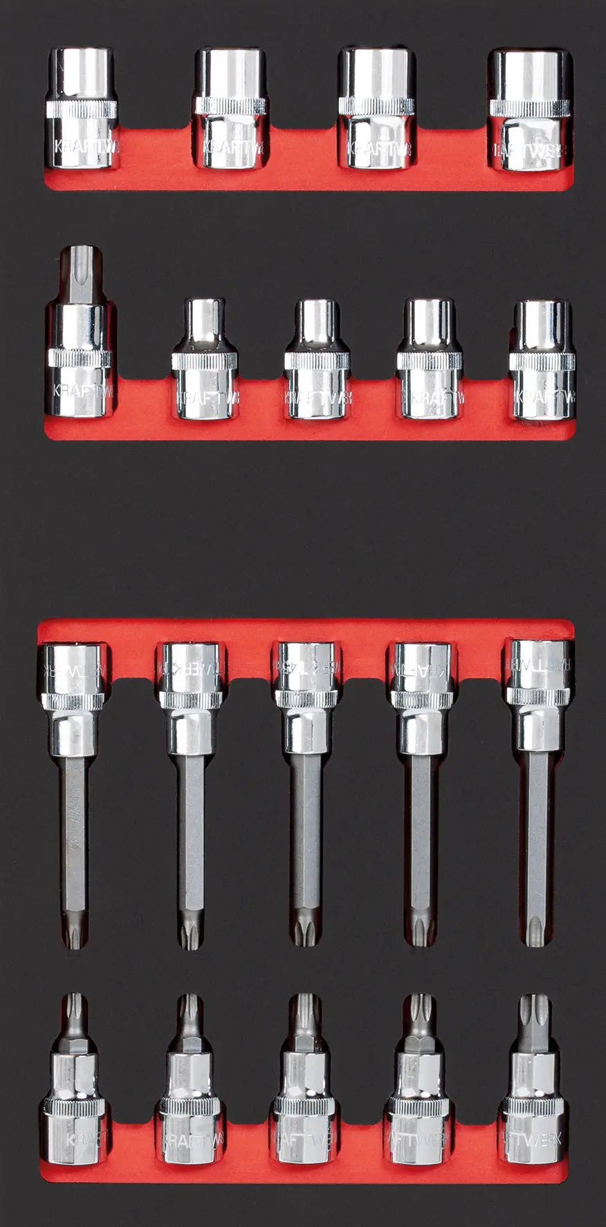 BIT-STECKSCHLÜSSELSATZ 1/2" TX 19-TLG. 20X40 EINLAGE KRAFTWERK PRO LINE