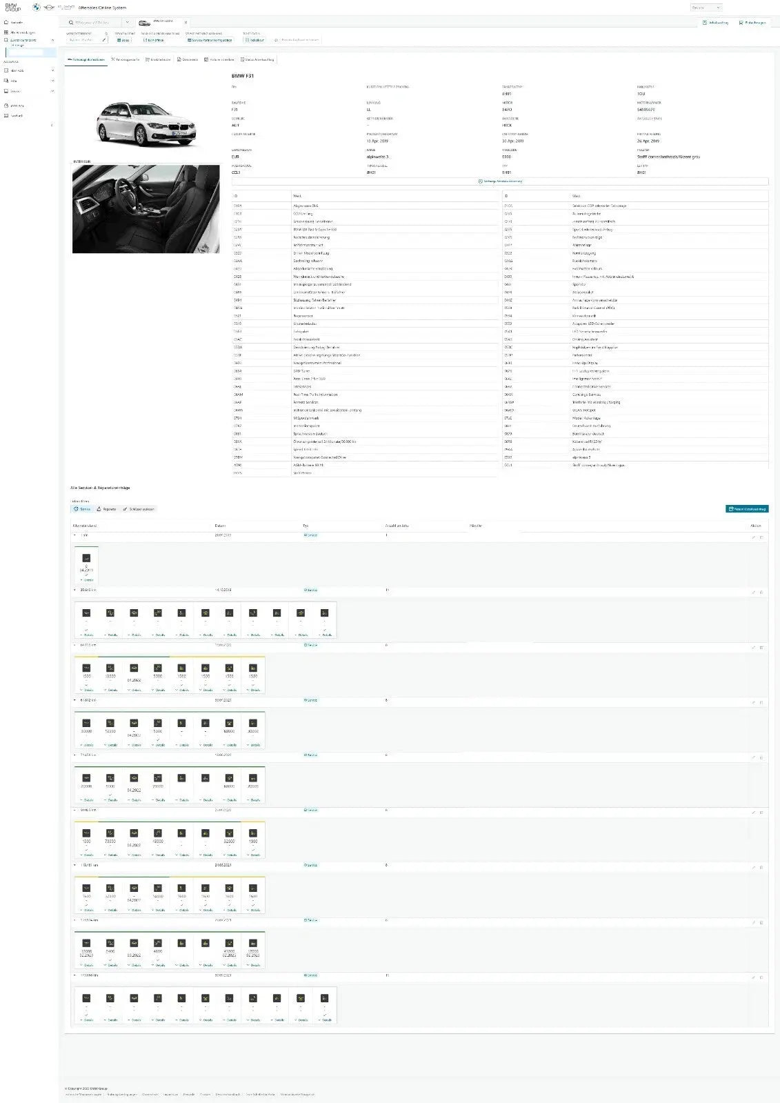 BMW und MINI Digital Service Historie Digital Scheckhefte Standard und Sonderausstattung BMW