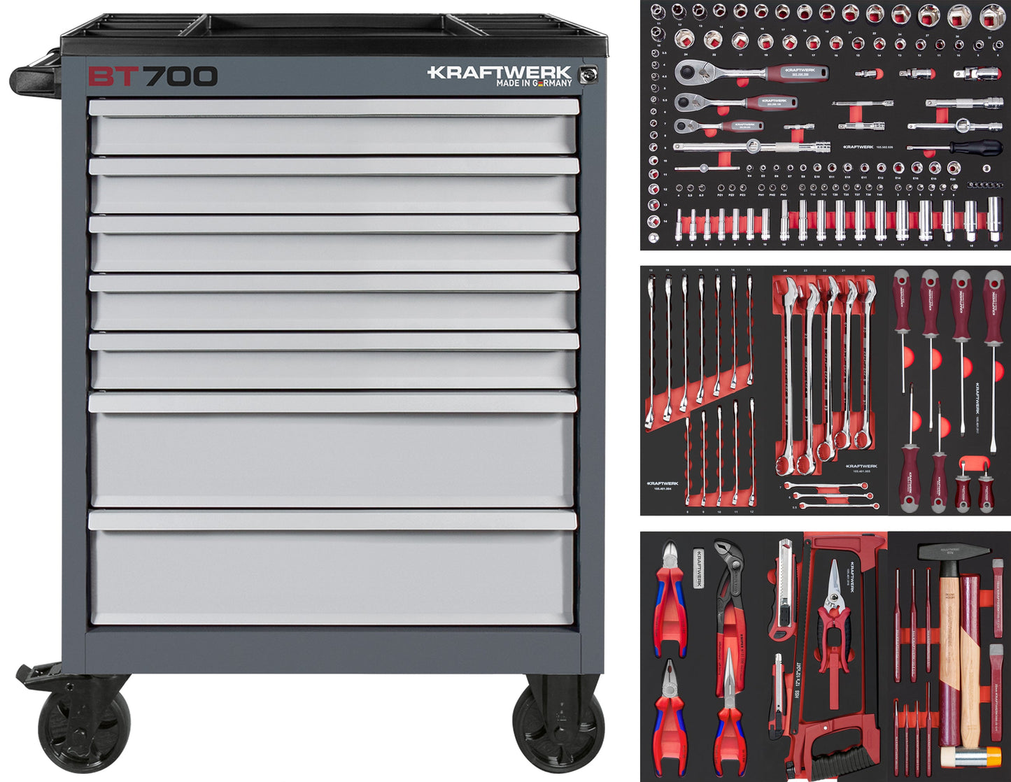BT LINE WERKSTATTWAGEN BT700 7 SCHUBLADEN 190-TLG. KRAFTWERK