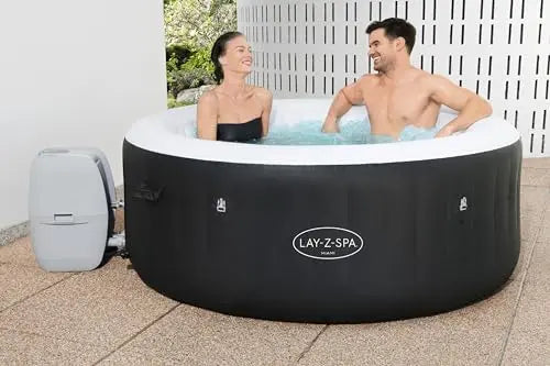 Bestway LAY-Z-SPA Miami AirJet™ Whirlpool, 180 x 66 cm, 2-4 Personen, rund, schwarz Bestway
