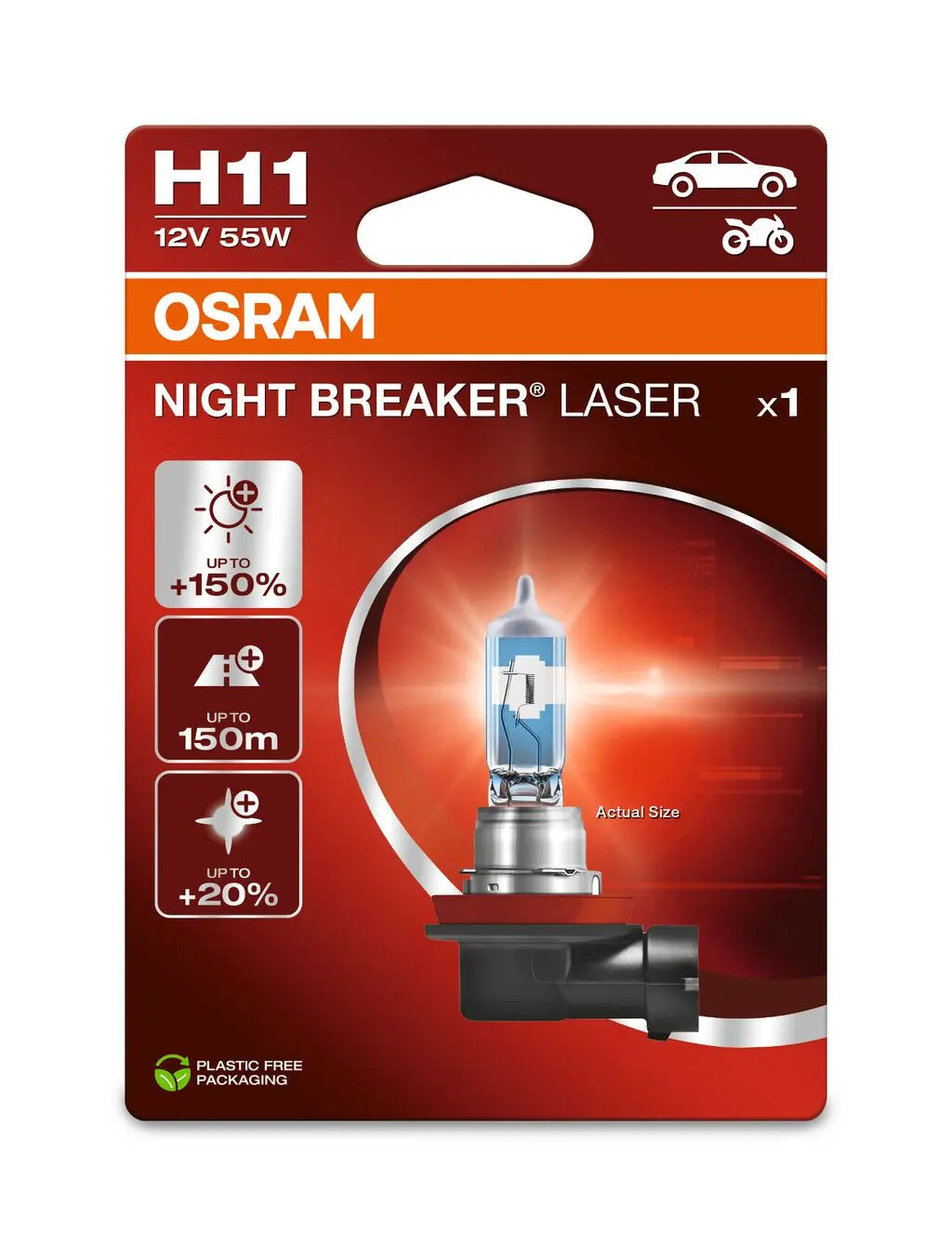 H11 12V 55W PGJ19-2 NIGHT BREAKER® LASER +150% mehr Helligkeit OSRAM OSRAM