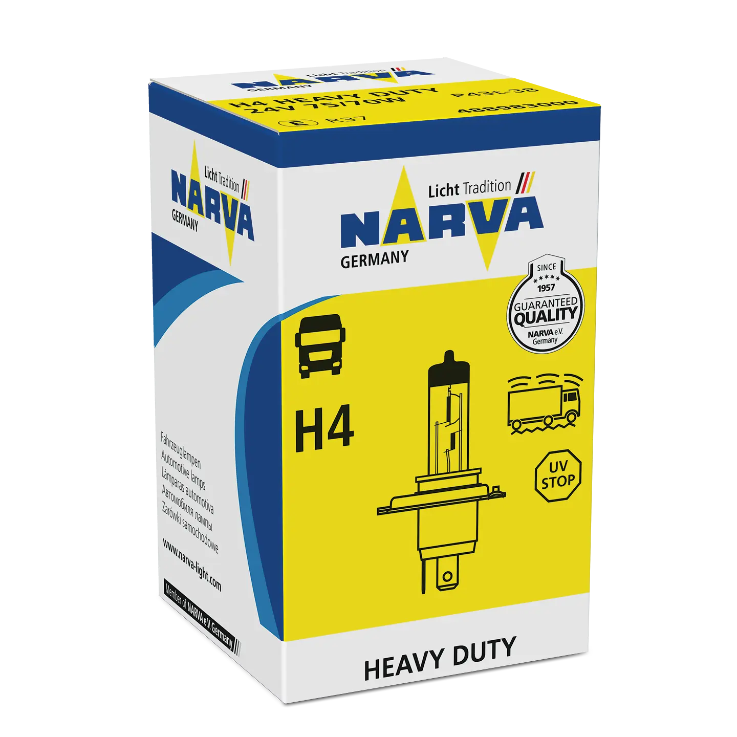 H4 HD 24V 75/70W P43t HEAVY DUTY NARVA NARVA