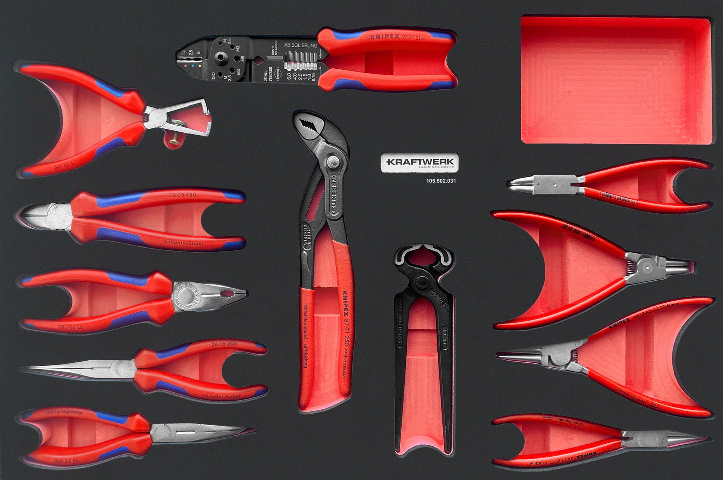 KNIPEX EVA3 ZANGEN-SATZ 12-TLG. 60X40 CM KRAFTWERK