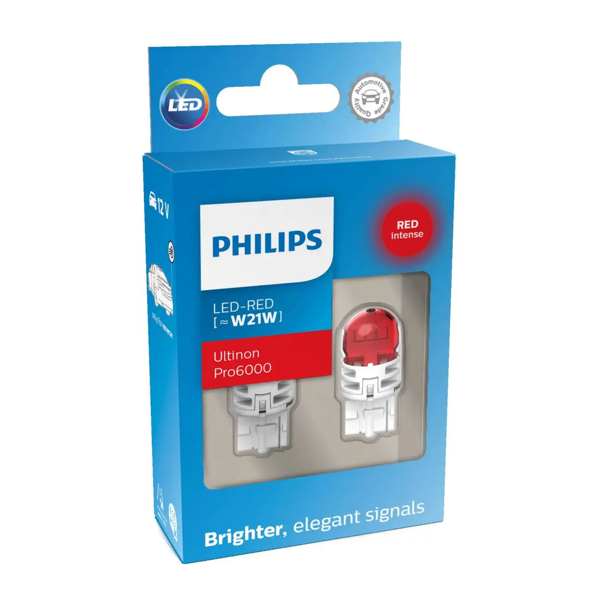 LED W21W 12V 2,3W Ultinon Pro6000 SI Red Intense 2 St. Philips