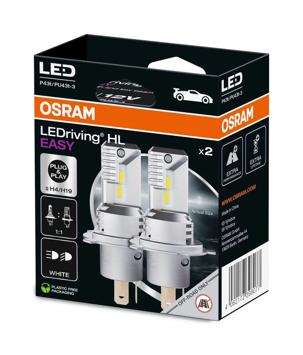 LEDriving® HL EASY H4/H19 12V 18.7W/19W P43t/PU43t-3 6500K White 2St. OSRAM