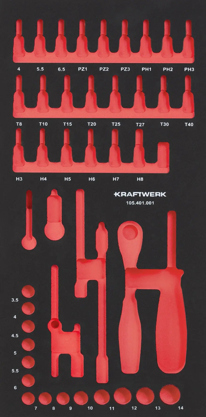 LEERE PRO LINE EVA EINLAGE FÜR ART. 105.401.001, 20X40 CM KRAFTWERK