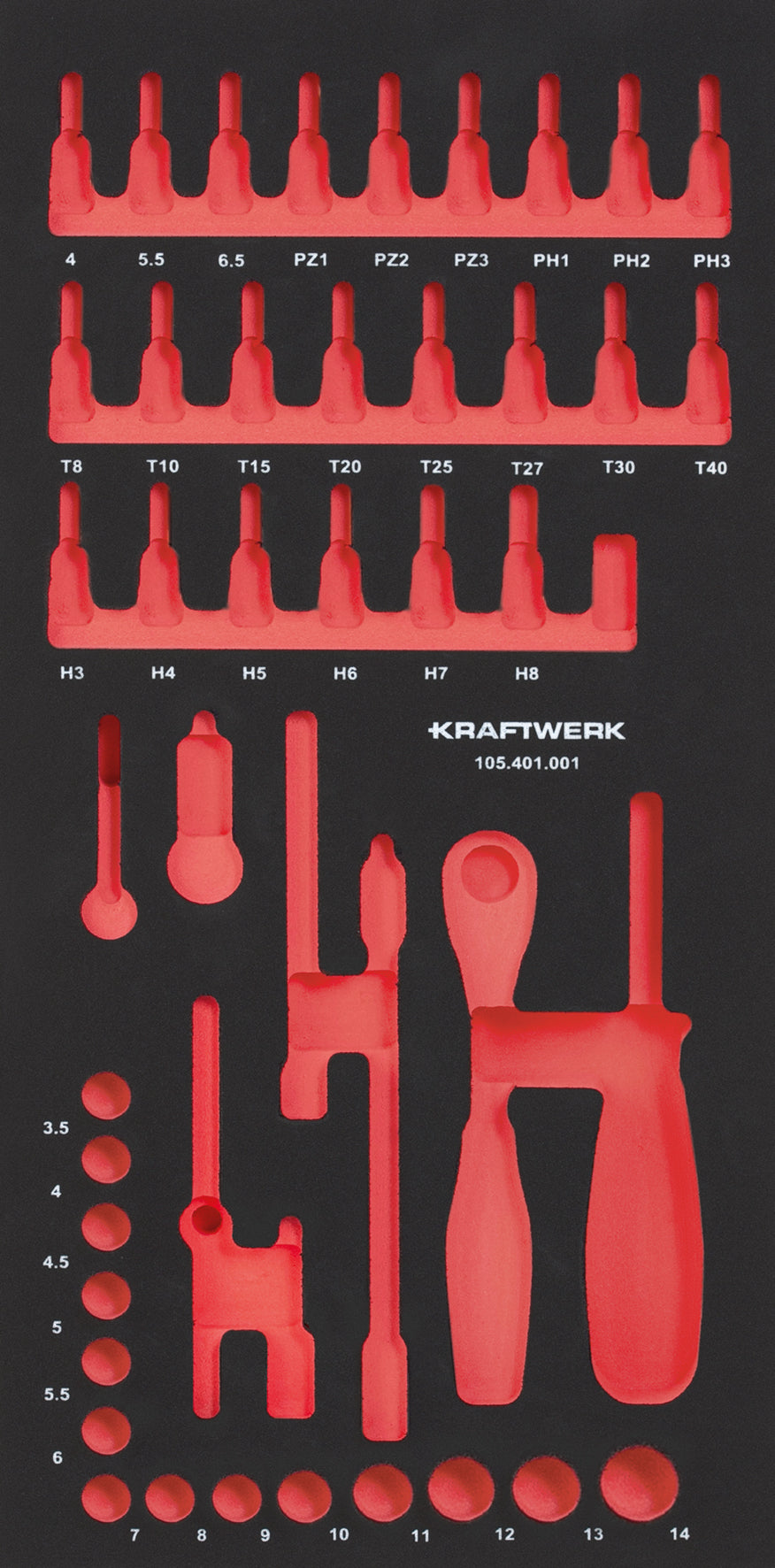 LEERE PRO LINE EVA EINLAGE FÜR ART. 105.401.001, 20X40 CM KRAFTWERK