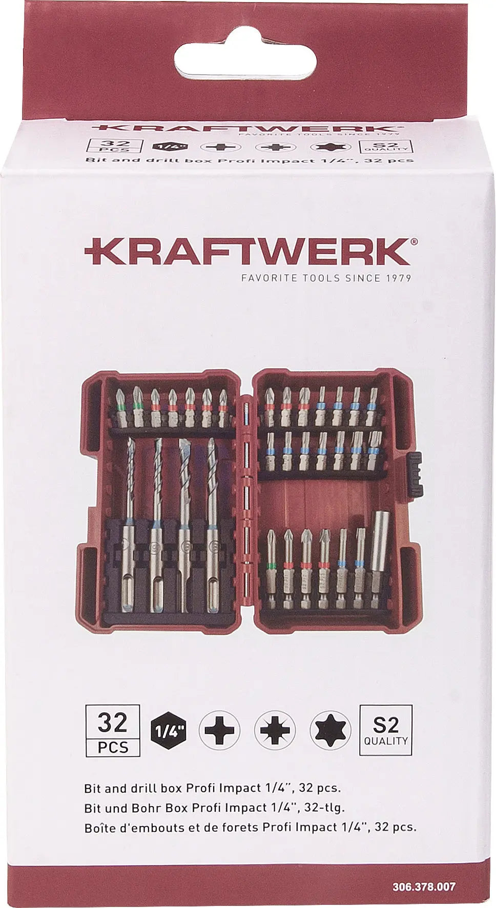 PRO LINE BIT UND BOHR BOX PROFI IMPACT 1/4" S2, 32-TLG. KRAFTWERK