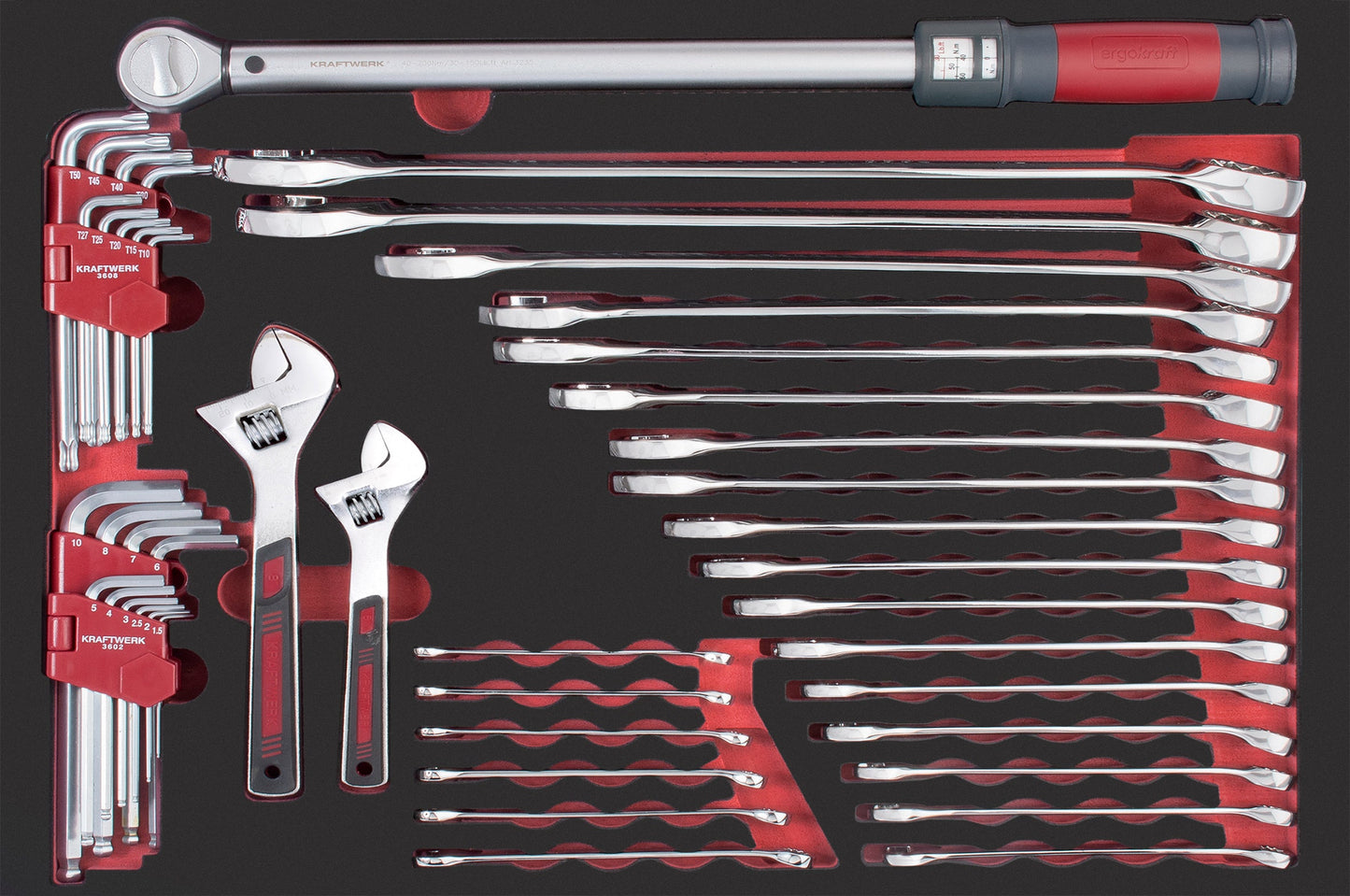 PRO LINE EVA RING-MAULSCHLÜSSEL, MIT DREHMOMENT 60X40 45-TLG. KRAFTWERK