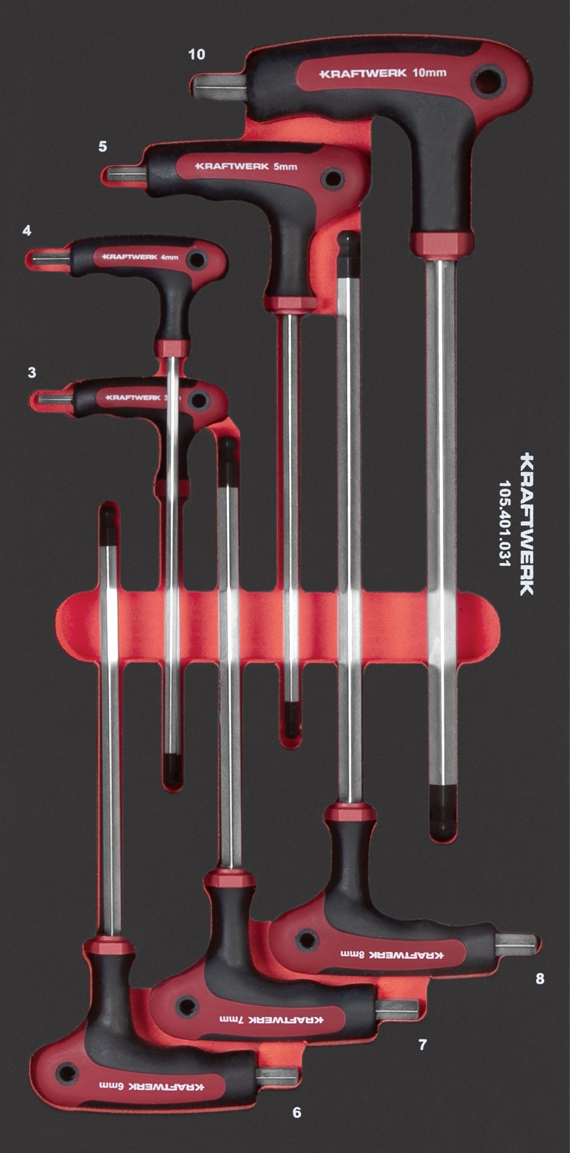 PRO LINE T-GRIFF SCHRAUBENDREHER INNENSECHSK. 20X40 7-TLG. KRAFTWERK PRO LINE