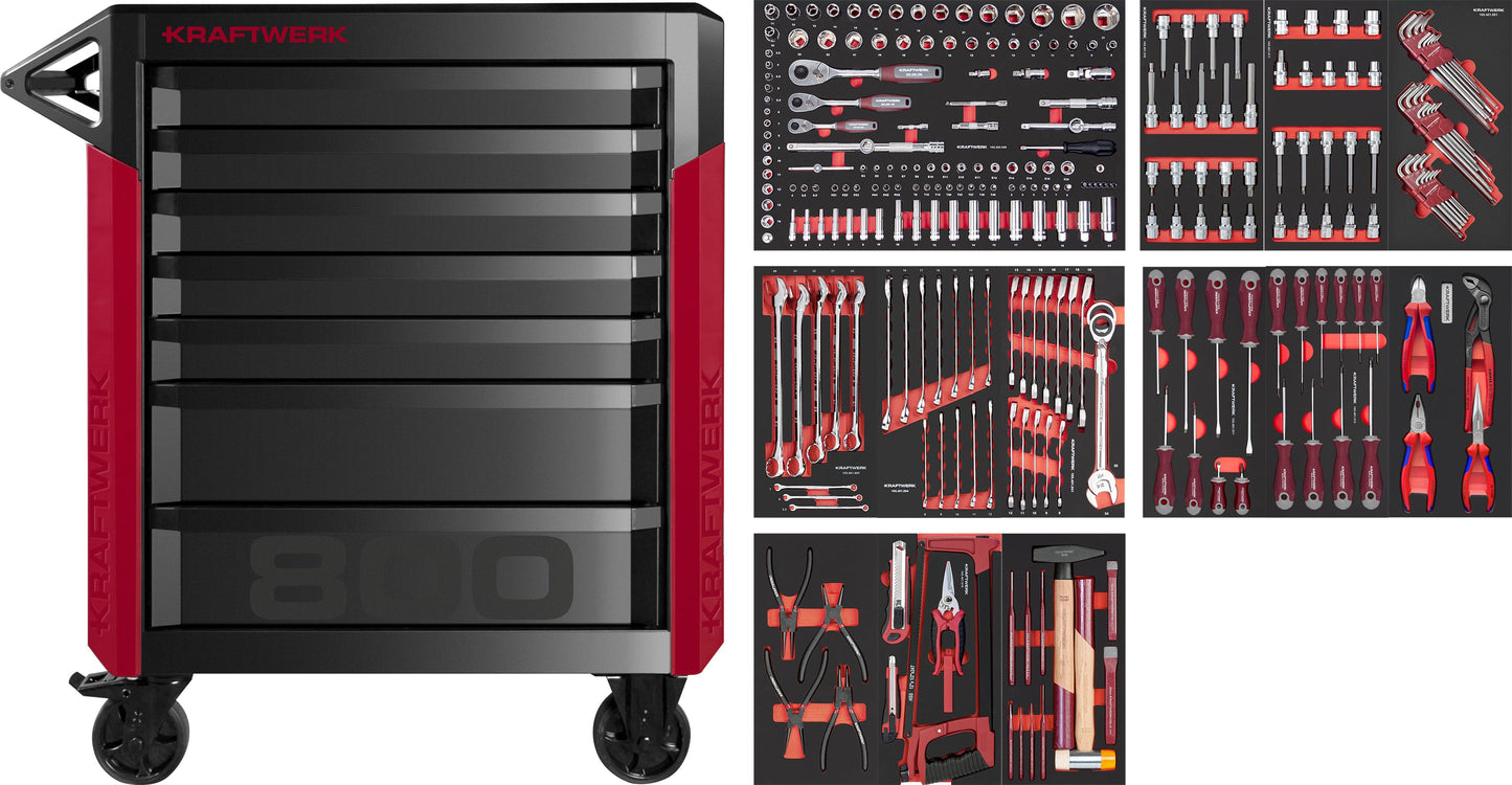 PRO LINE WERKSTATTWAGEN PT800 7 SCHUBLADEN 283- TLG. KRAFTWERK