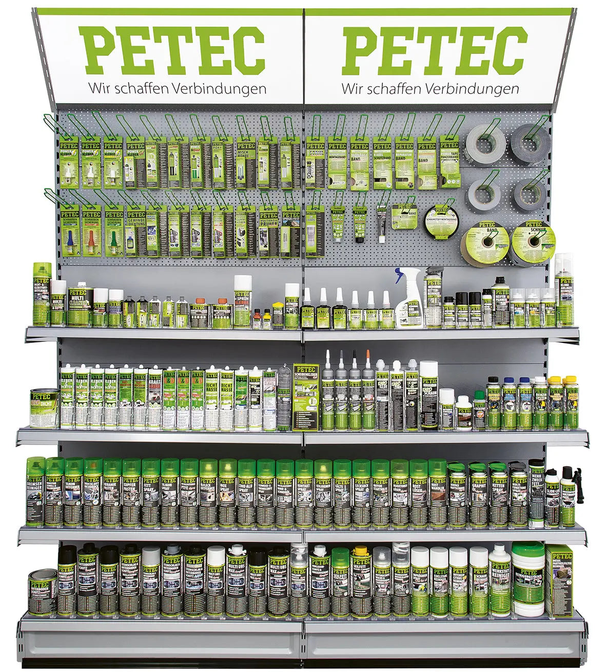 Regalsystem - Regalsystem - Breite 2 x 1 m, Höhe 2,25 m, Tiefe 0,55 m PETEC