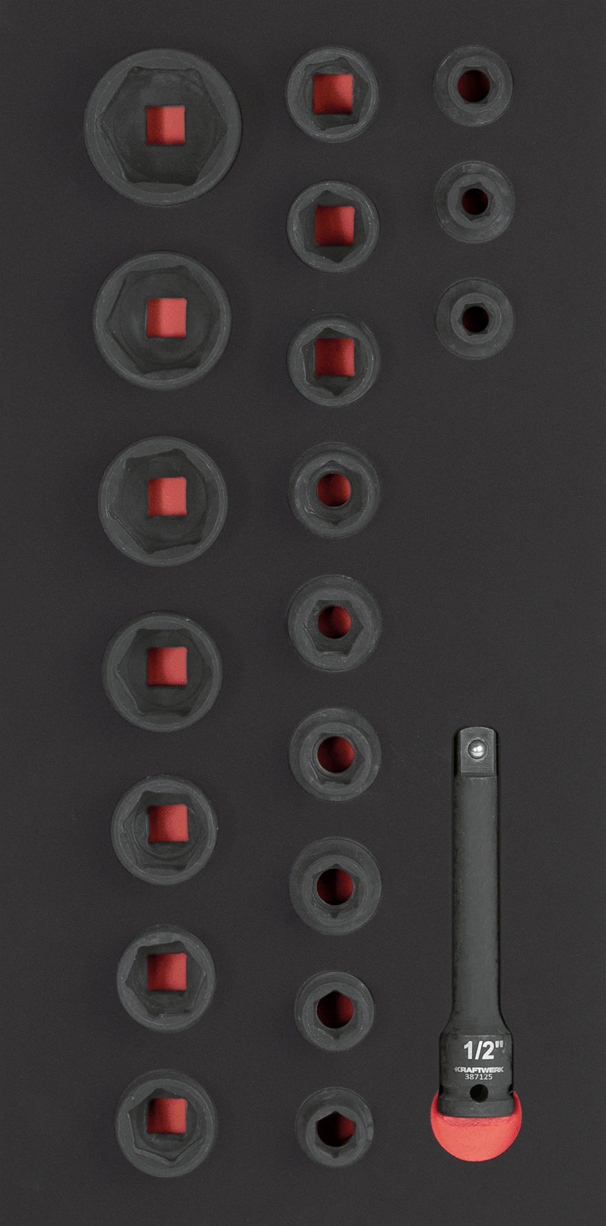 SCHLAG-STECKSCHLÜSSEL-EINLAGE 1/2" 20-TLG. 20X40 EINLAGE KRAFTWERK PRO LINE