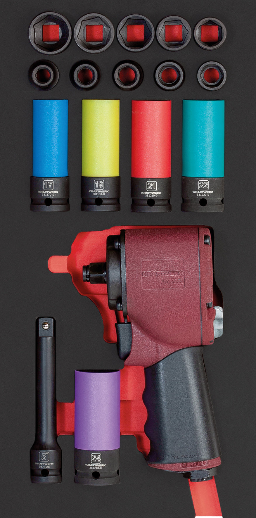 SCHLAGSCHRAUBER-SATZ 1/2" 17-TLG. 20X40 EINLAGE KRAFTWERK PRO LINE