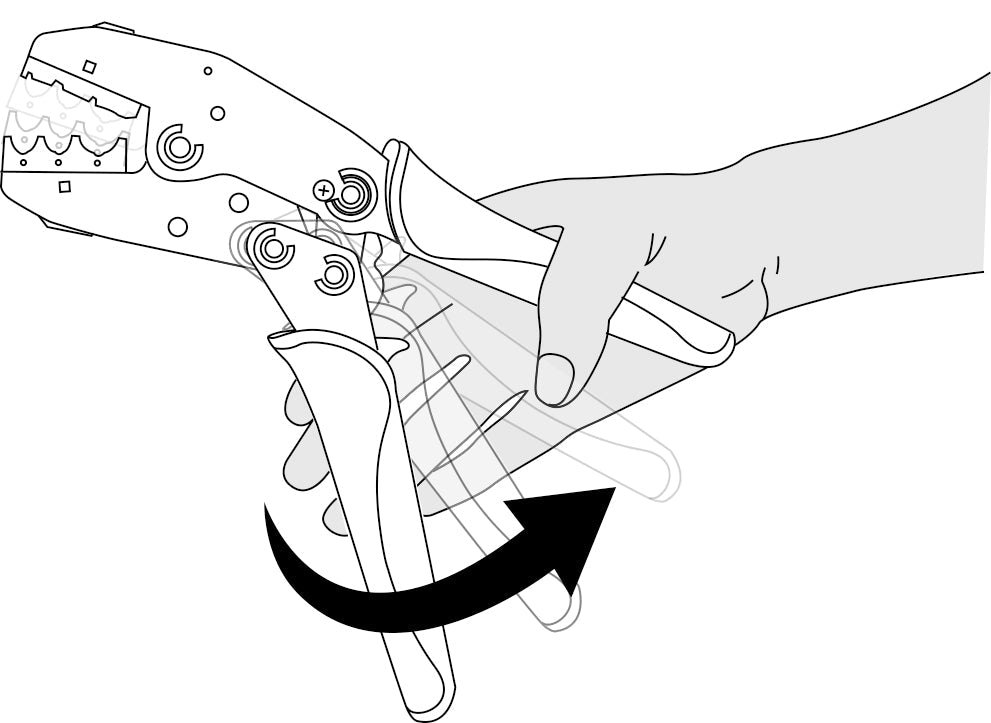 SCHNELLWECHSEL-RATSCHEN-HEBEL-CRIMPZANGE KRAFTWERK