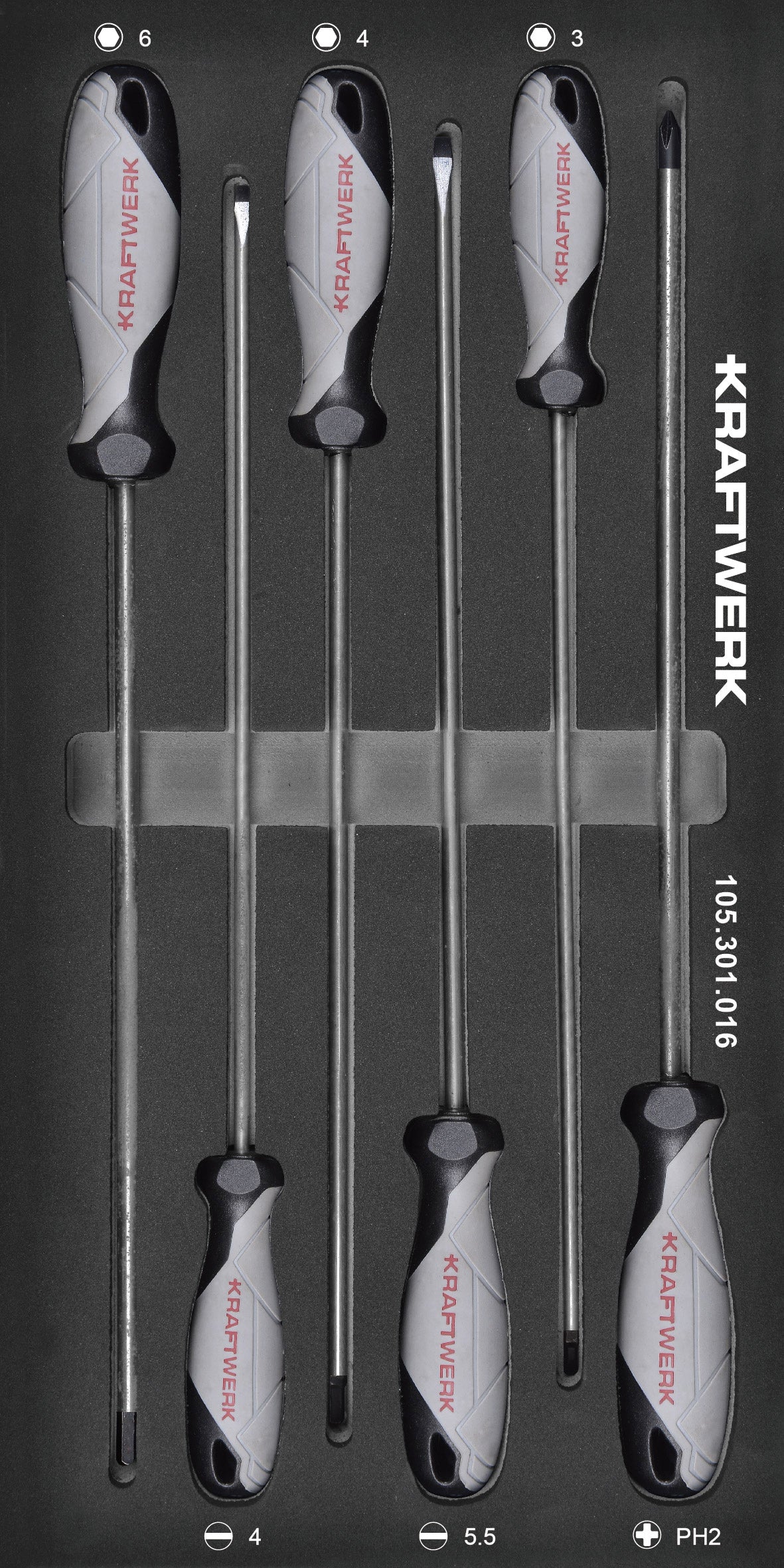 SCHRAUBENDREHER SCHLITZ PH INNENSECHSK. 6-TLG. 20X40 EINLAGE KRAFTWERK BASIC LINE