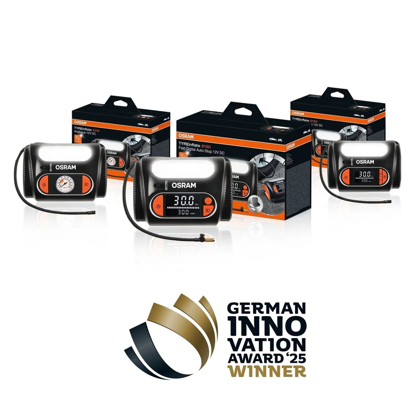 TYREinflate 2110 Schnelle Reifenpumpe mit Kabel 2 Jahre Garantie OSRAM OSRAM