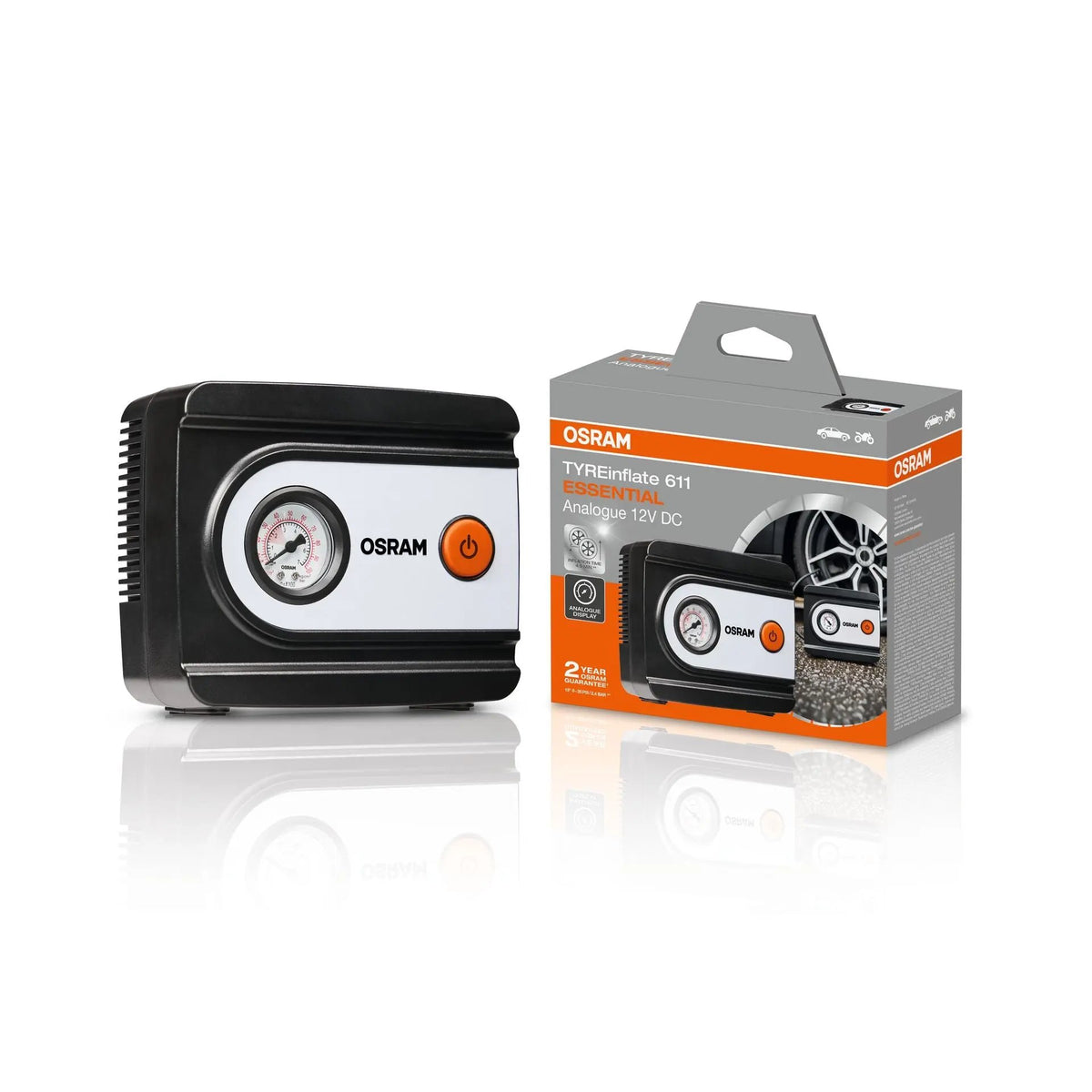 TYREinflate 611 ESSENTIAL Reifenpumpe mit Kabel 2 Jahre Garantie OSRAM OSRAM