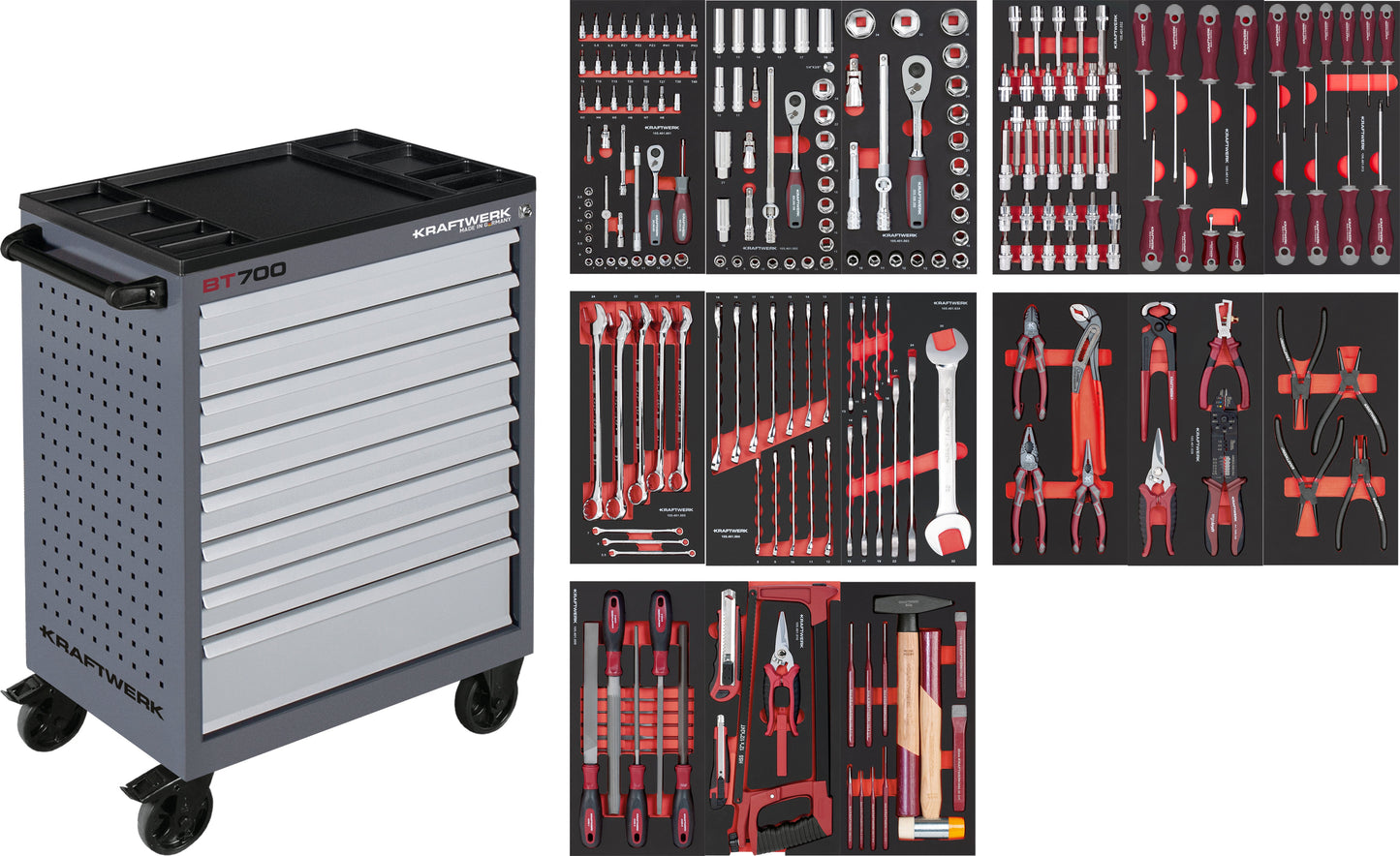 WERKSTATTWAGEN BT700 8 SCHUBLADEN 236-TLG. KRAFTWERK