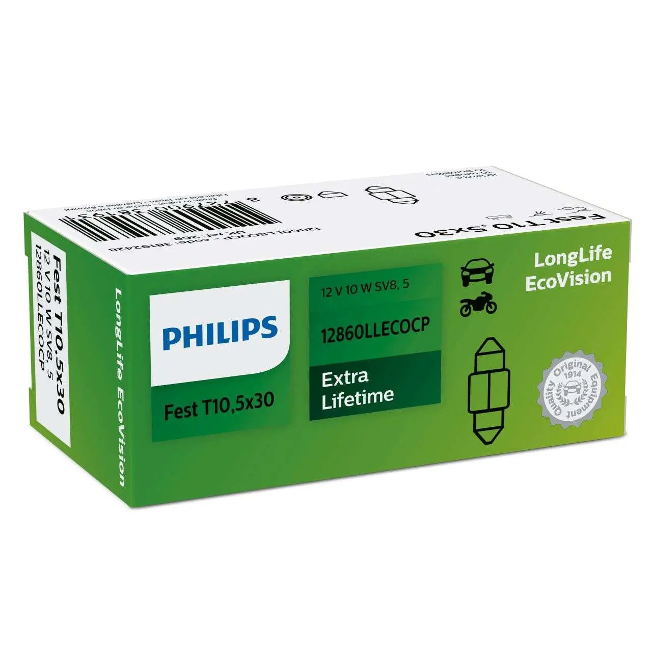 10W 12V SV8,5 30mm LongLife EcoVision Soffitte 1St Philips - Samsuns Group