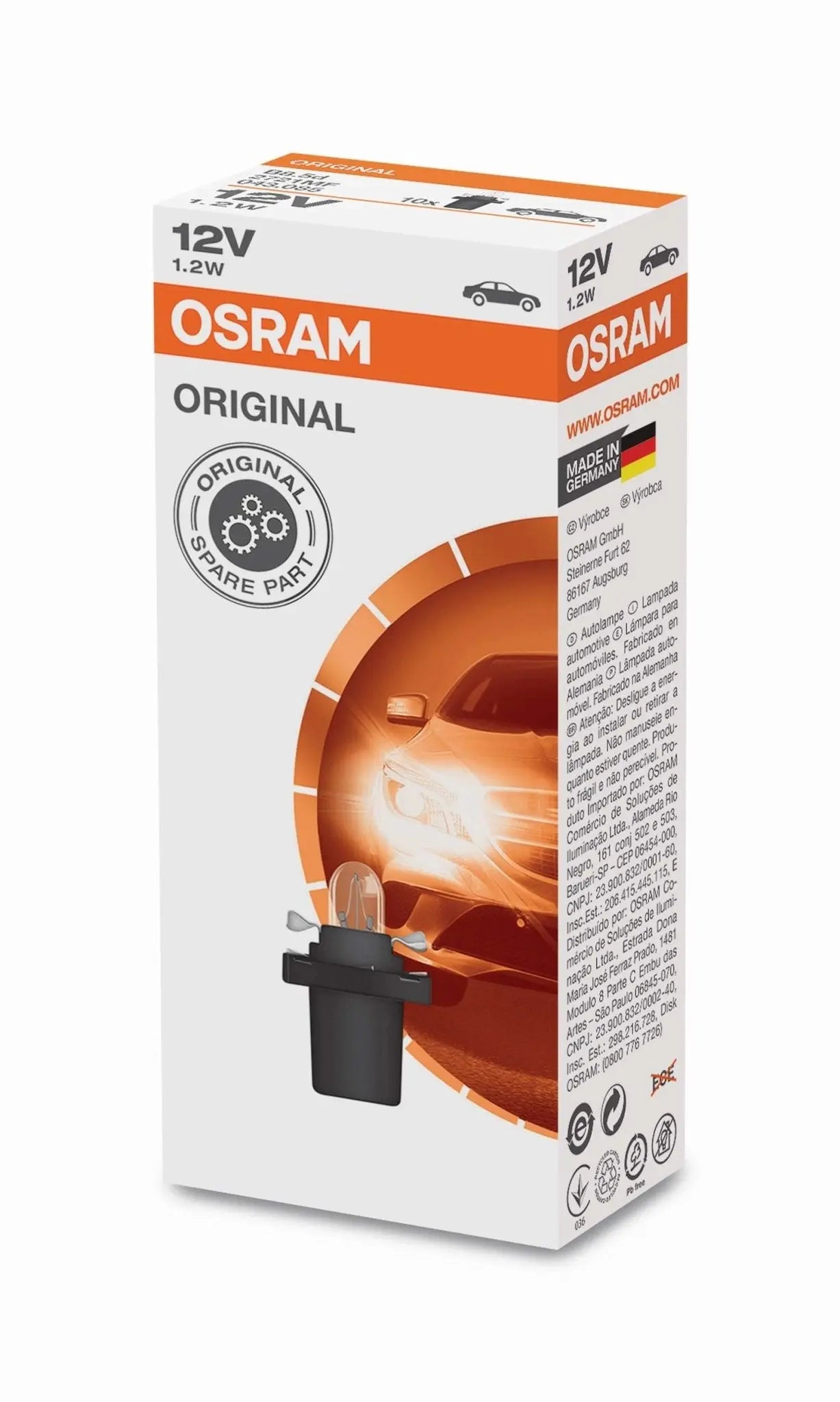 12V 1,2W B 8,5d 1St. OSRAM - Samsuns Group