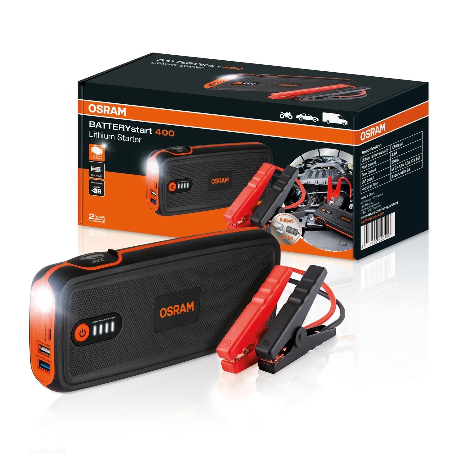 BATTERYstart 400 Lithium-Starthilfegerät mit Powerbank-Funktion 1St. OSRAM - Samsuns Group