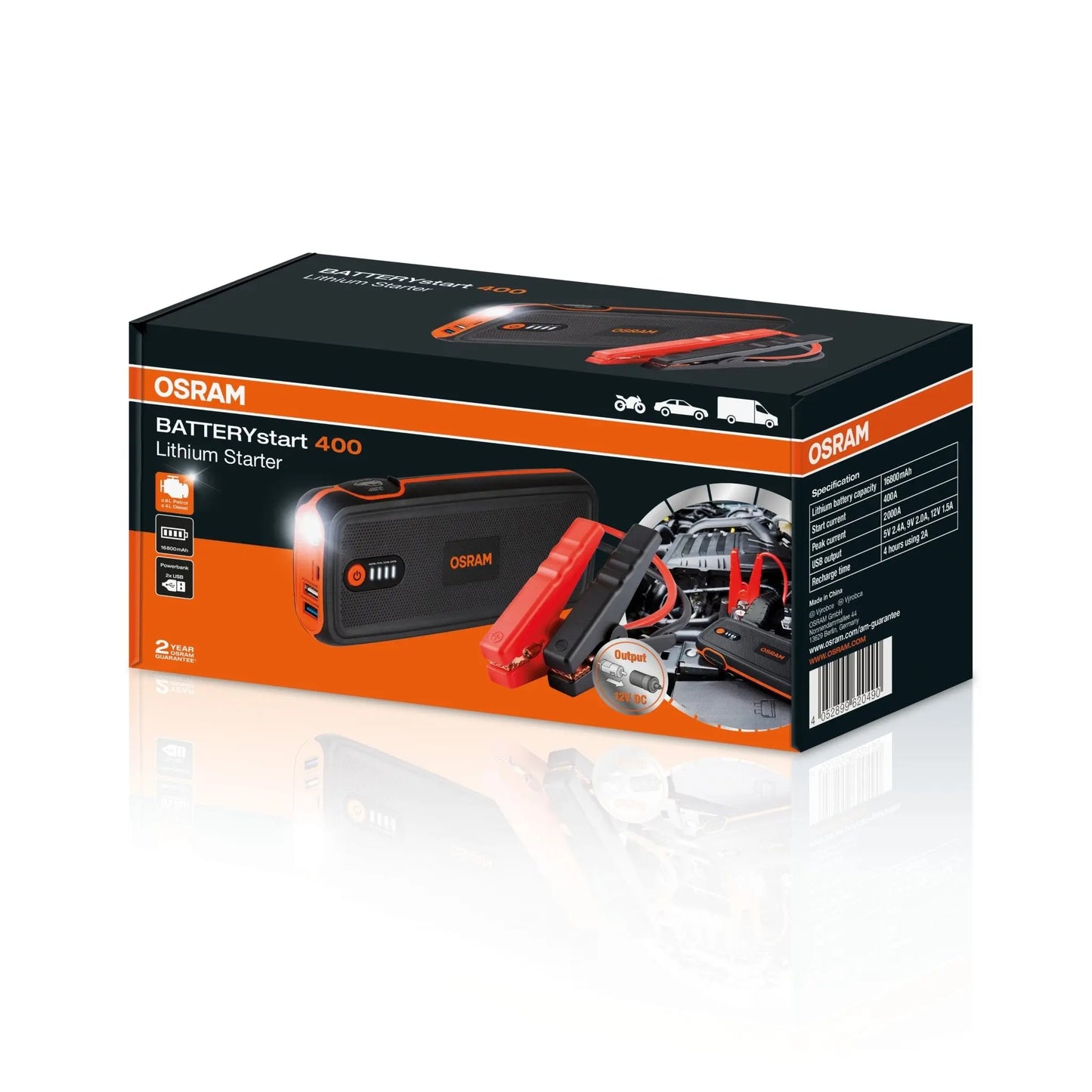 BATTERYstart 400 Lithium-Starthilfegerät mit Powerbank-Funktion 1St. OSRAM - Samsuns Group