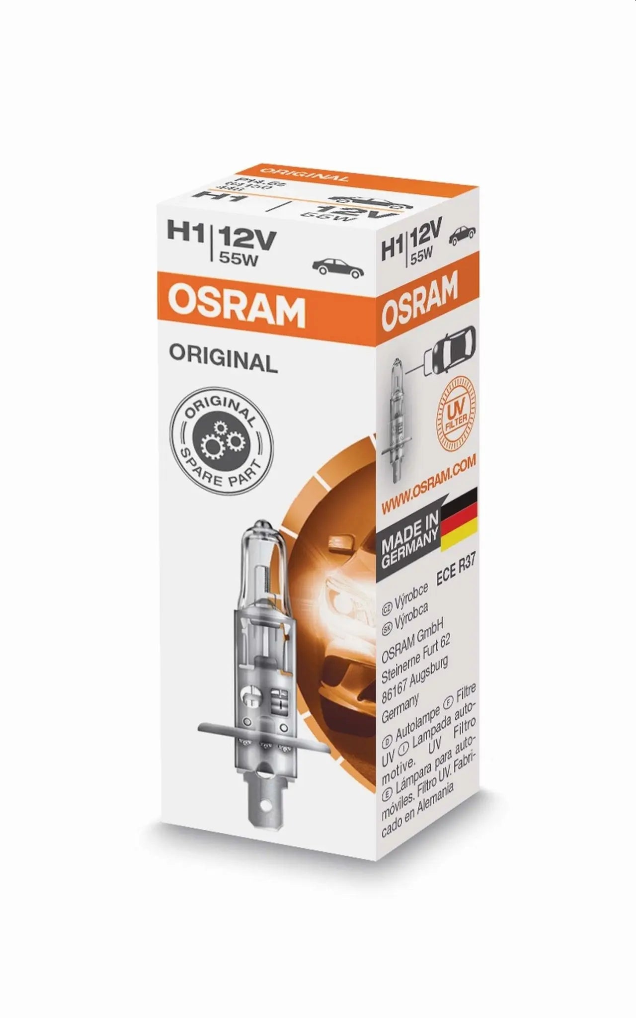 H1 12V 55W P14,5s 1st. Original Spare Part OSRAM - Samsuns Group