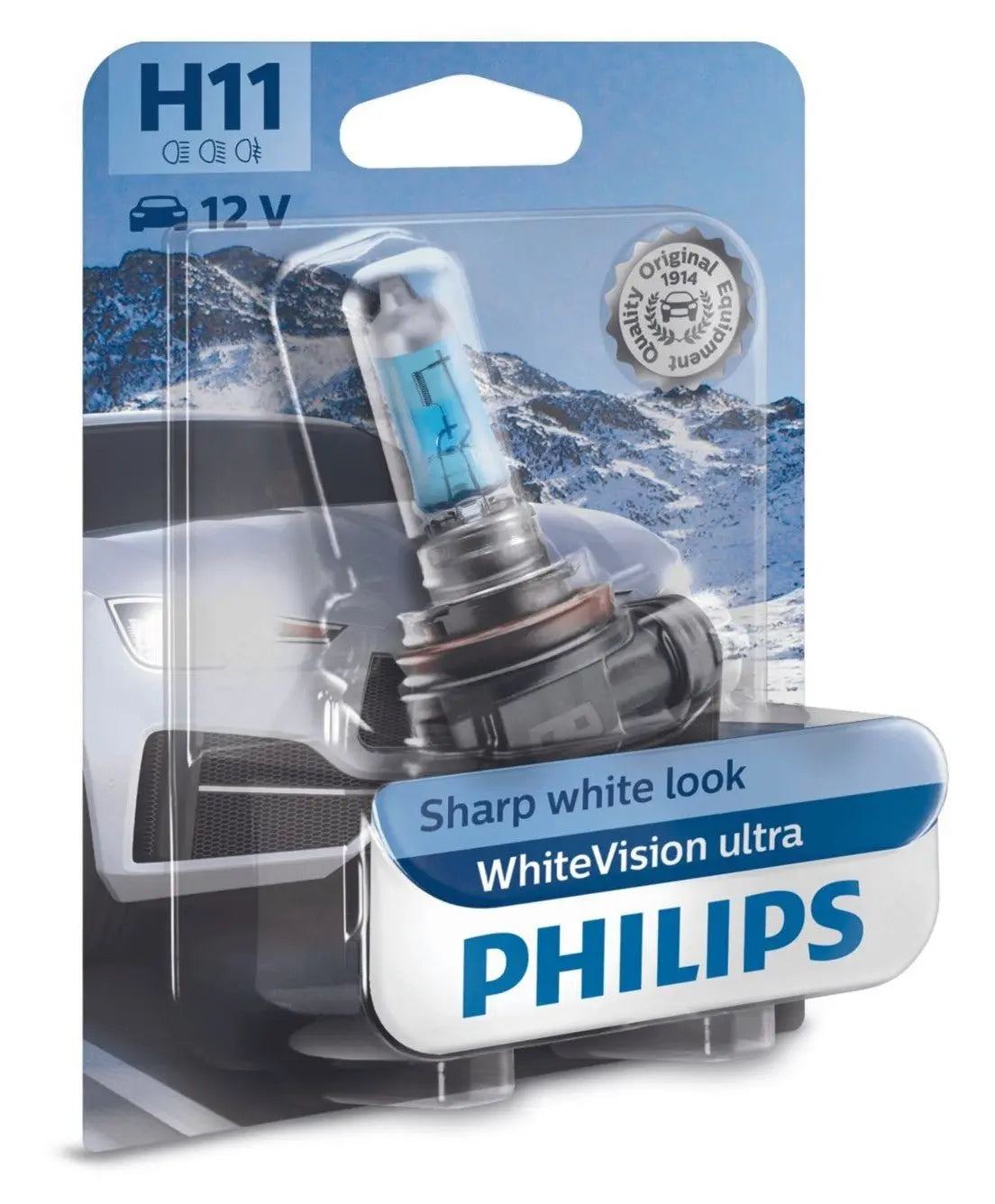 H11 12V 55W PGJ19-2 WhiteVision Ultra 1St. Philips - Samsuns Group