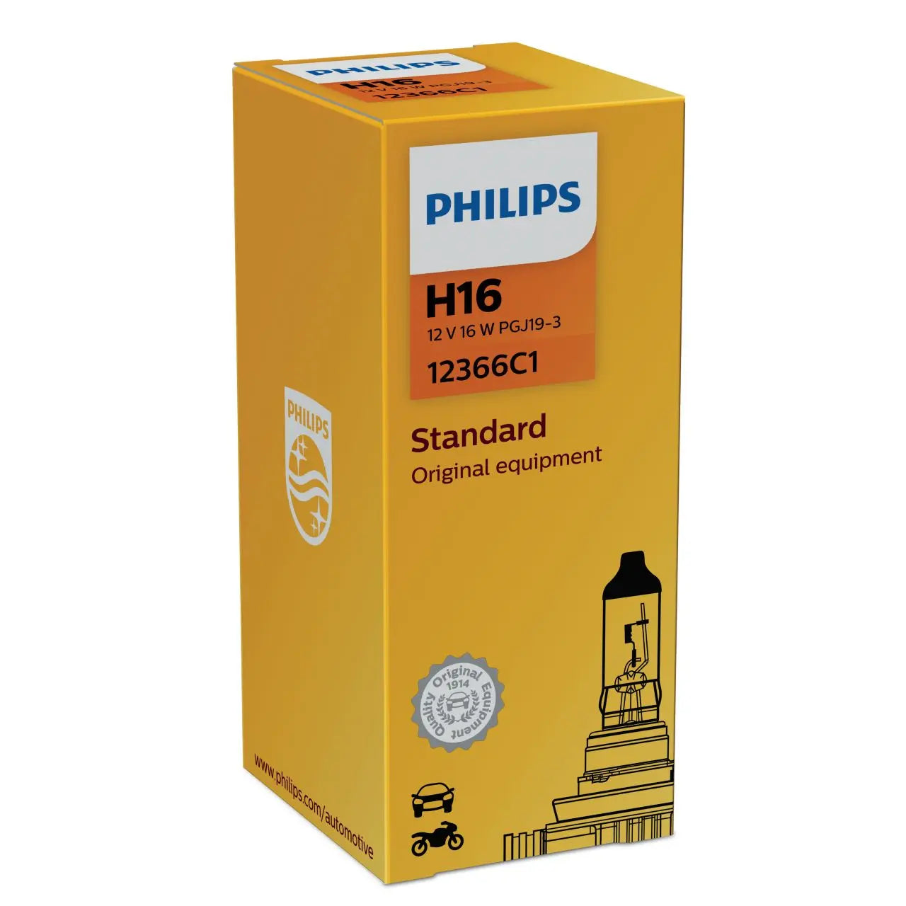 H16 12V 19W PGJ19-3 Standard 1 St. Philips - Samsuns Group