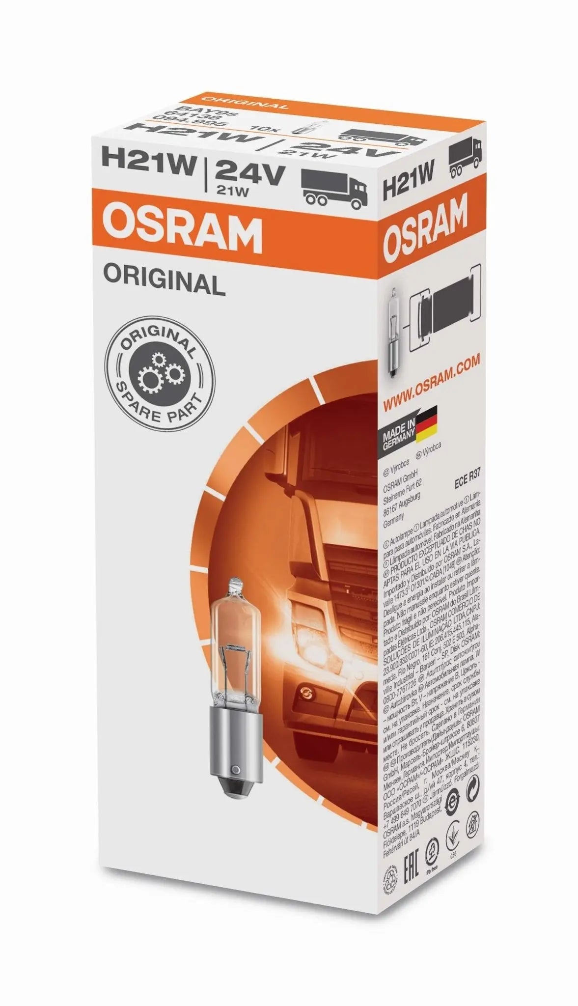 H21W 24V 21W BAY9s Original Faltschachtel OSRAM - Samsuns Group