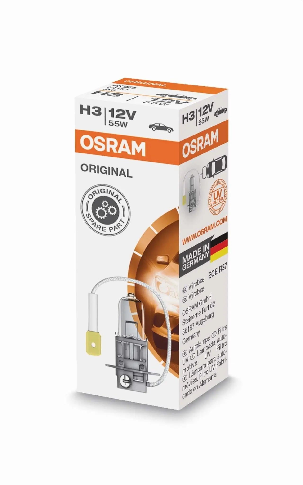 H3 12V 55W PK22s 1st. Original Spare Part OSRAM - Samsuns Group
