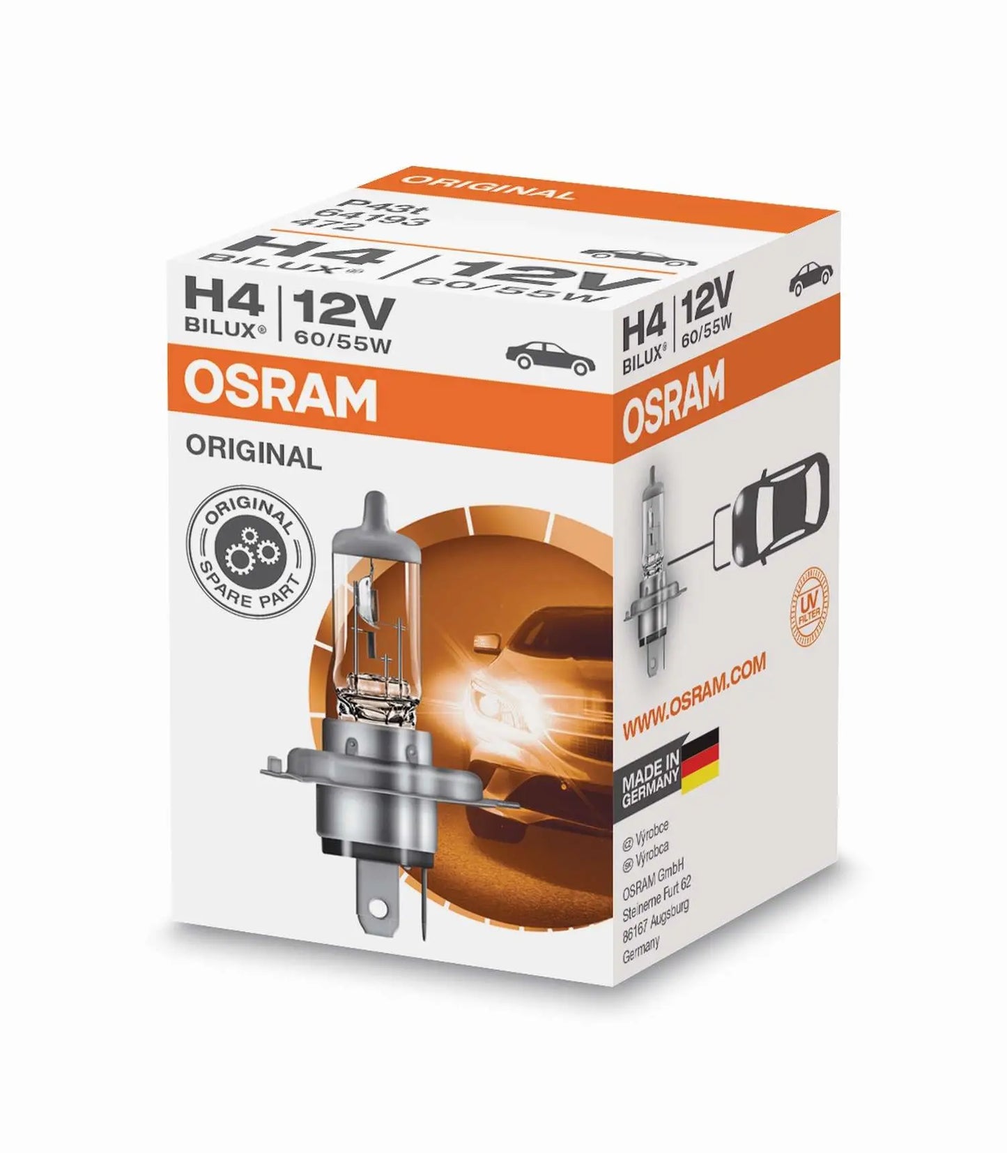 H4 12V 60/55W P43t Original Spare Part 1 St. OSRAM - Samsuns Group