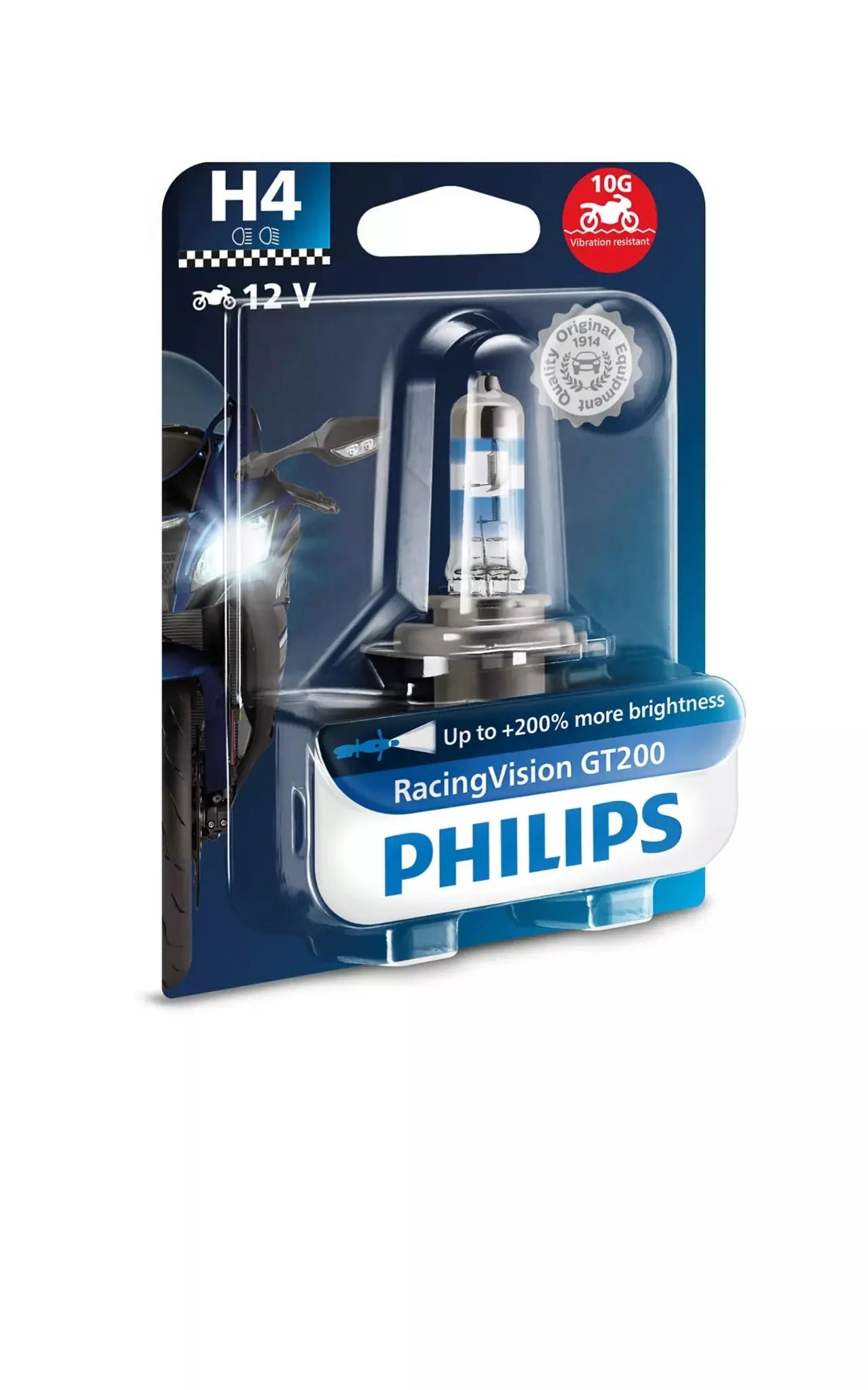 H4 12V 60/55W P43t RacingVision GT200 Moto 1st. Blister Philips - Samsuns Group