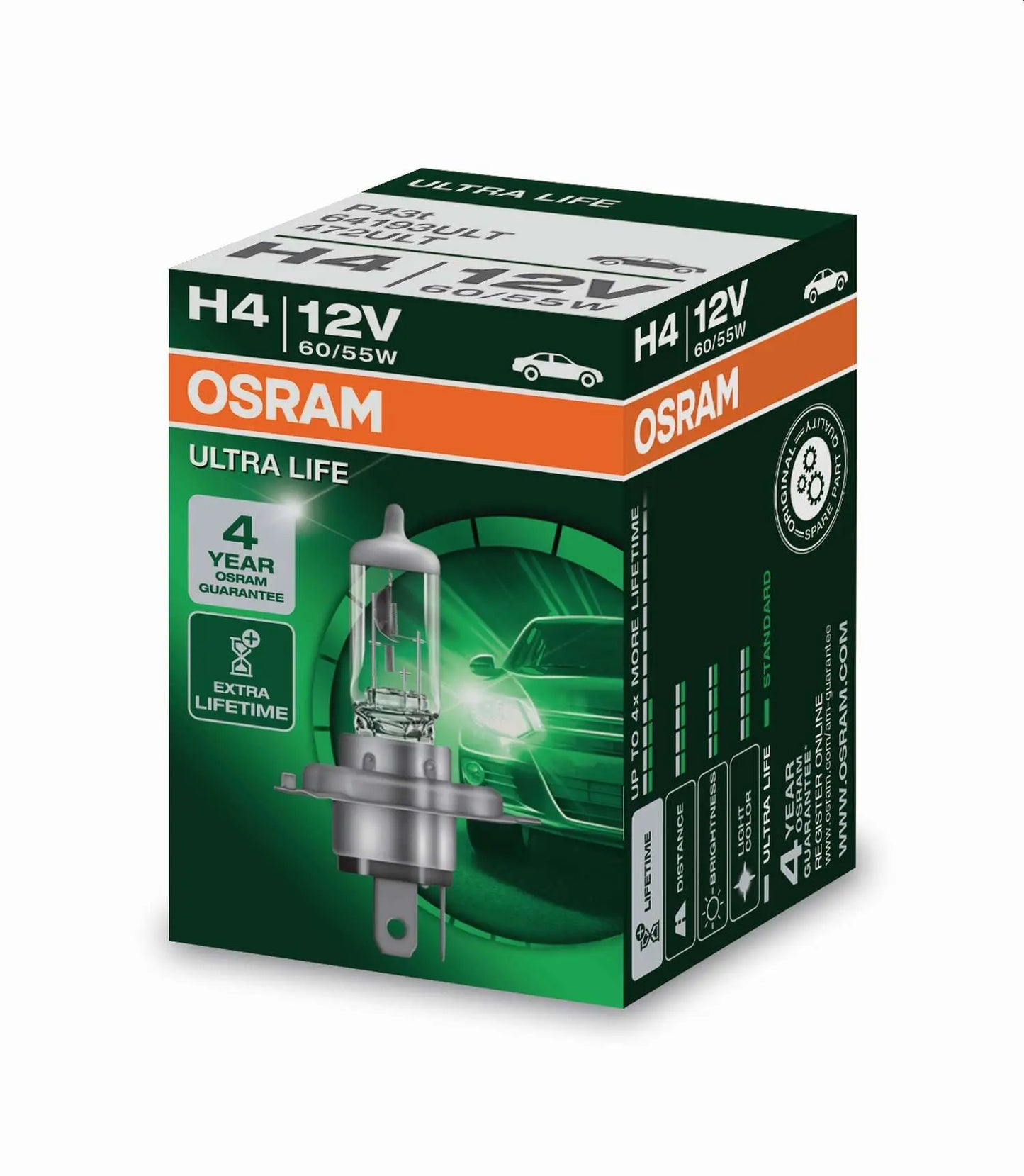 H4 12V 60/55W P43t ULTRA LIFE 4 Jahre Garantie 1 St. Faltschachtel OSRAM - Samsuns Group