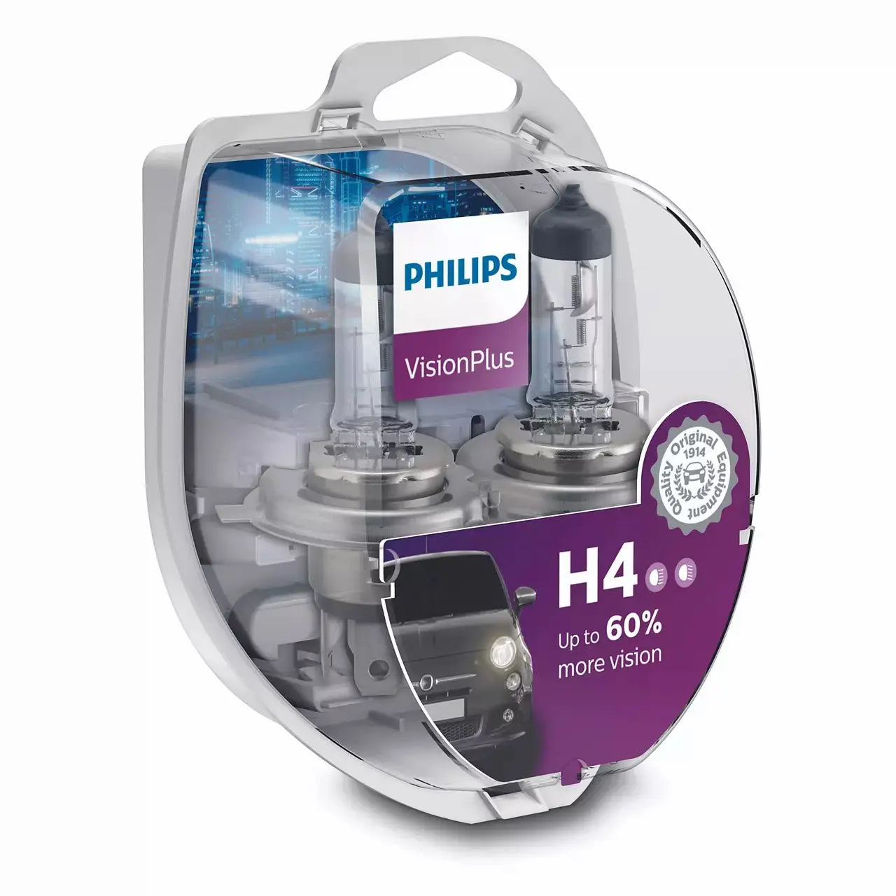 H4 12V 60/55W P43t Vision Plus +60% 2 St. Philips - Samsuns Group