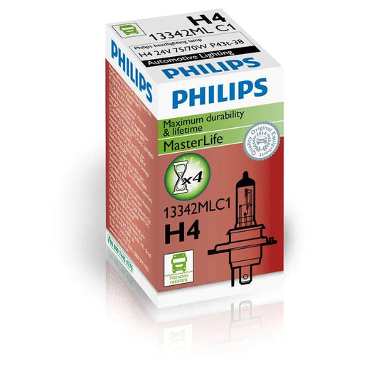 H4 24V 75/70W P43t-38 MasterLife max durability & 4x lifetime 1 St. Philips - Samsuns Group