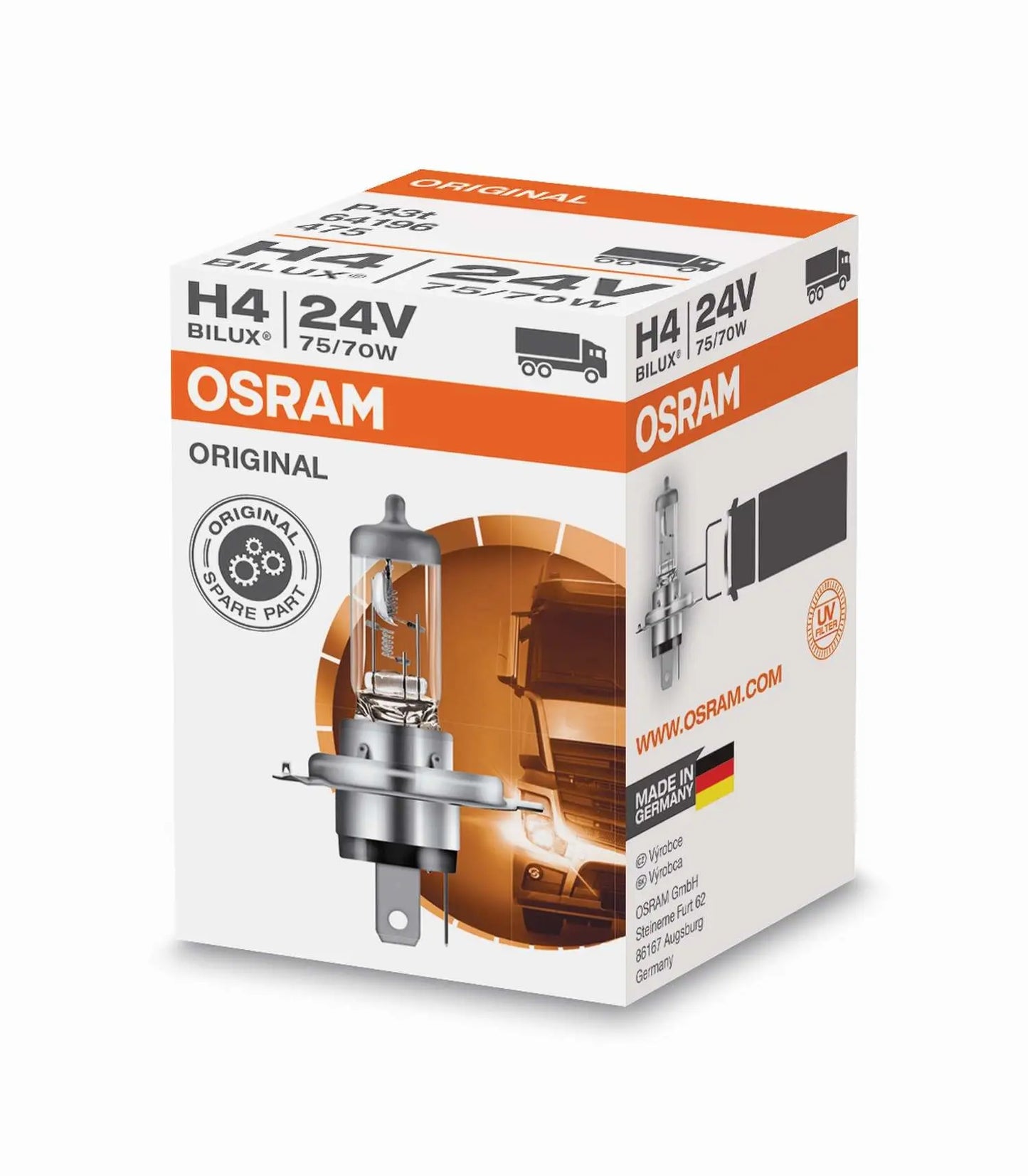 H4 24V 75/70W P43t Original Faltschachtel OSRAM - Samsuns Group