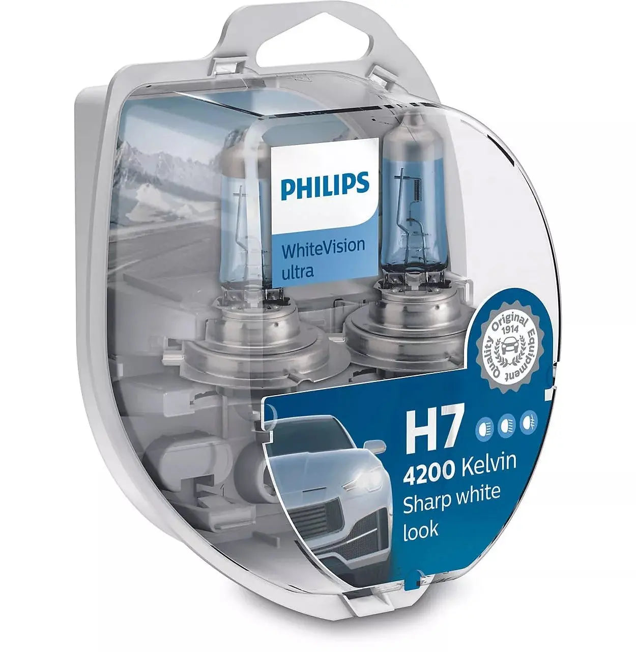 H7 12V 55W PX26d WhiteVision Ultra 4200K 2 St. + 2x W5W Philips - Samsuns Group