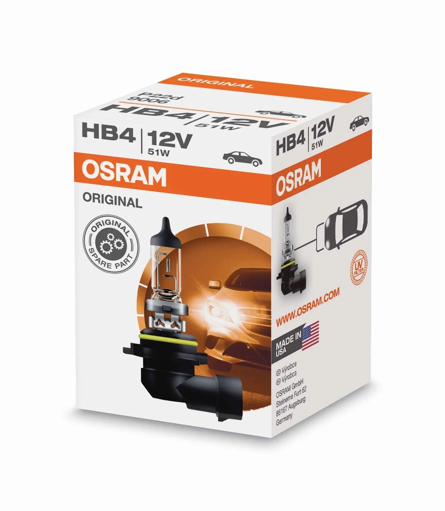 HB4 12V 51W P22d 1 St. Original Spare Part 9006 OSRAM - Samsuns Group