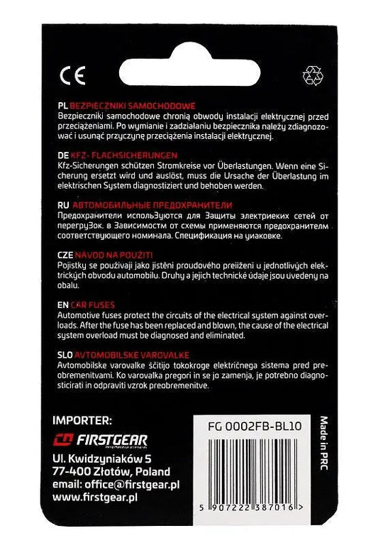 KFZ-Flachsicherungen MINI Ersatzsicherungen 10st. Blister FirstGear - Samsuns Group